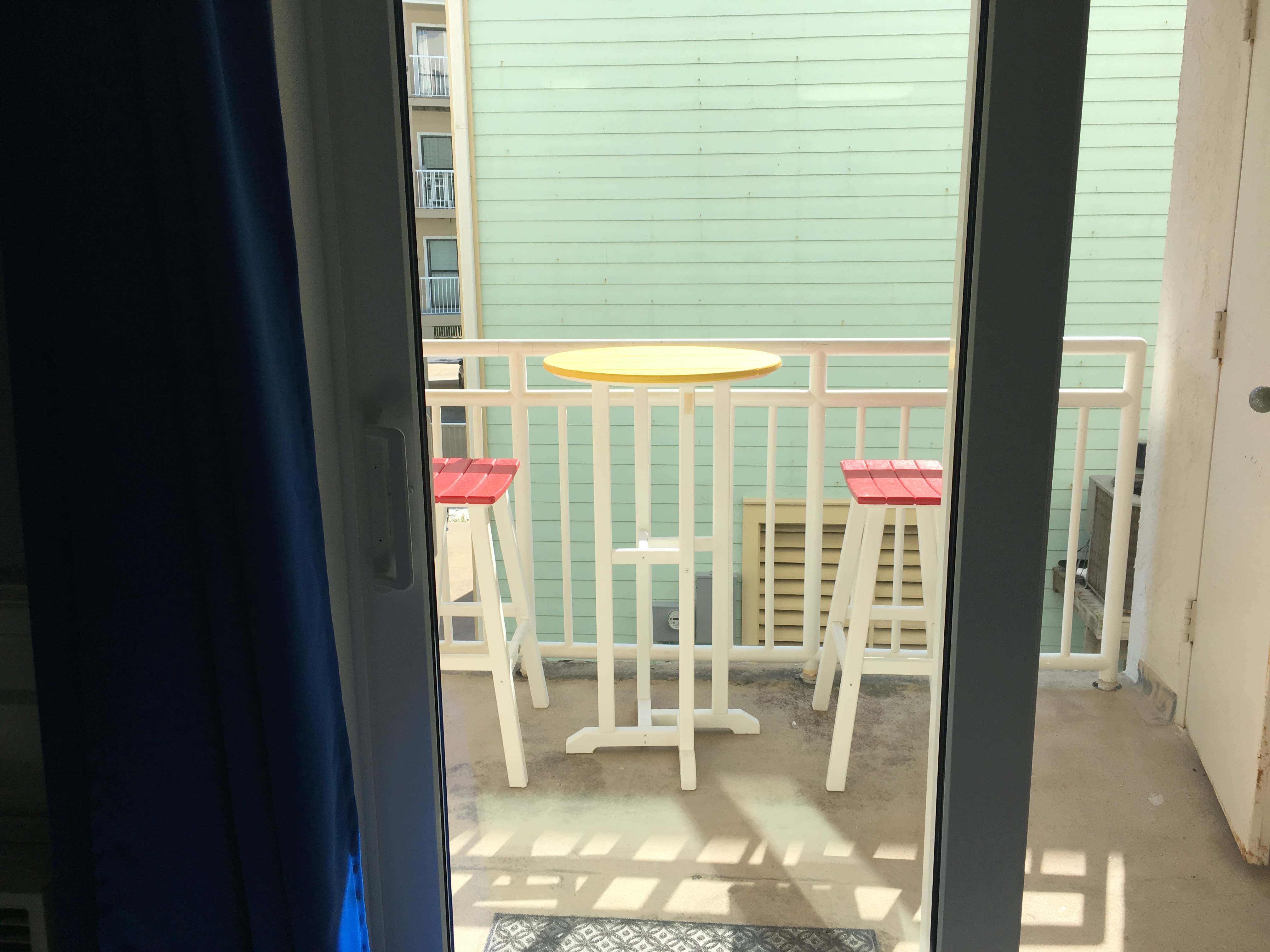 Balcony with indirect gulf view, New patio door