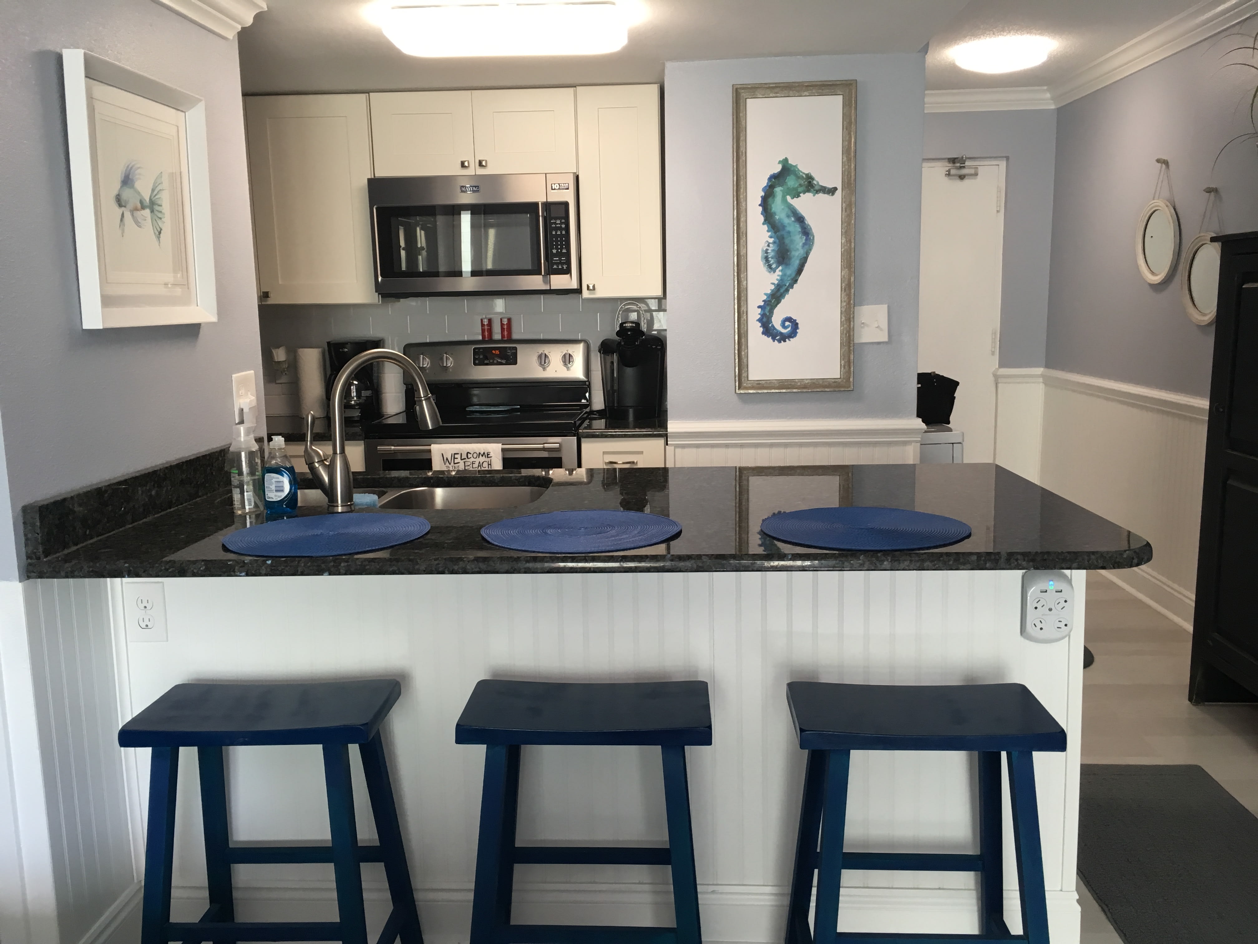 Counter with seating for 3