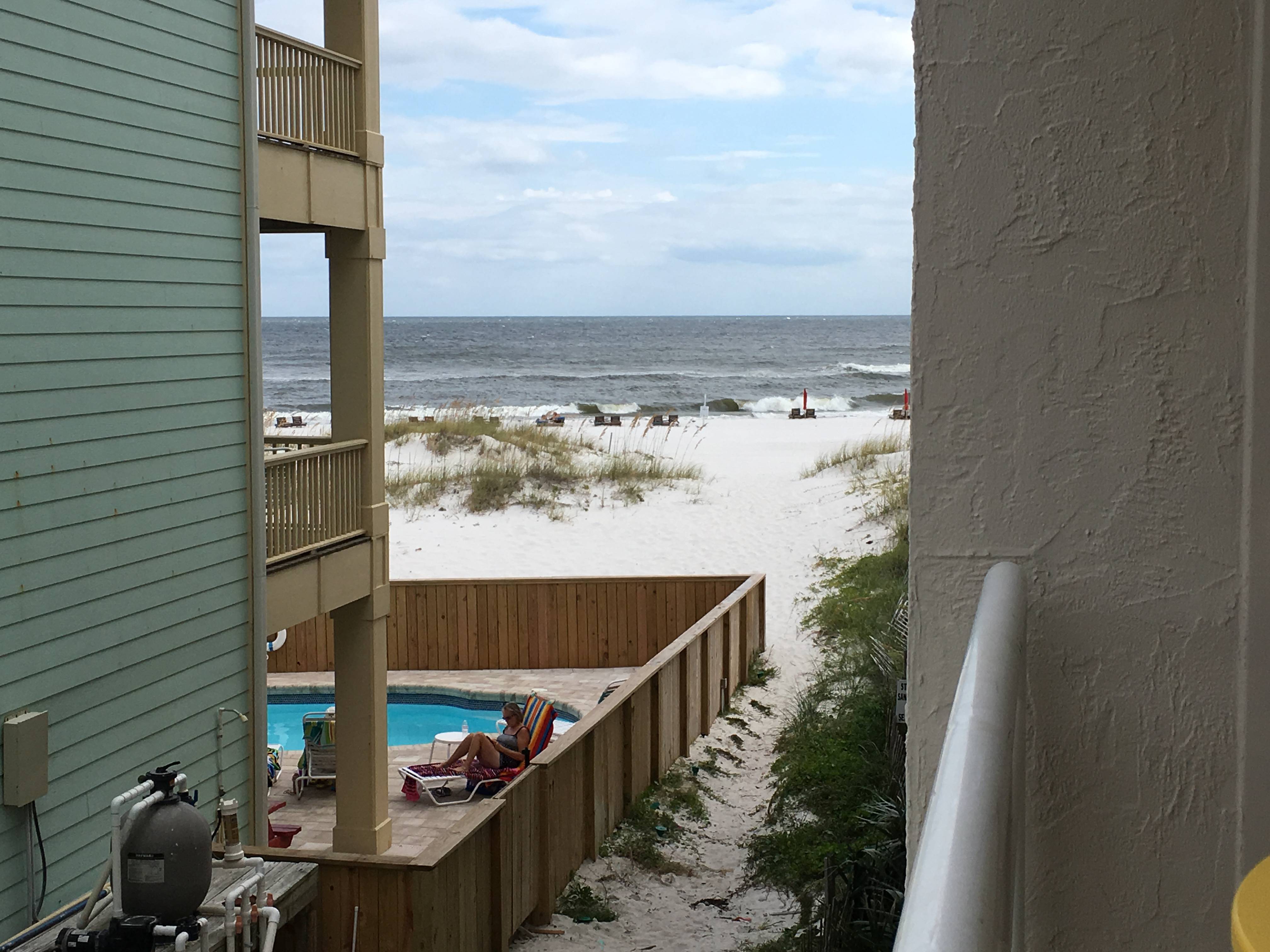 Indirect gulf view from patio - very close to the water!