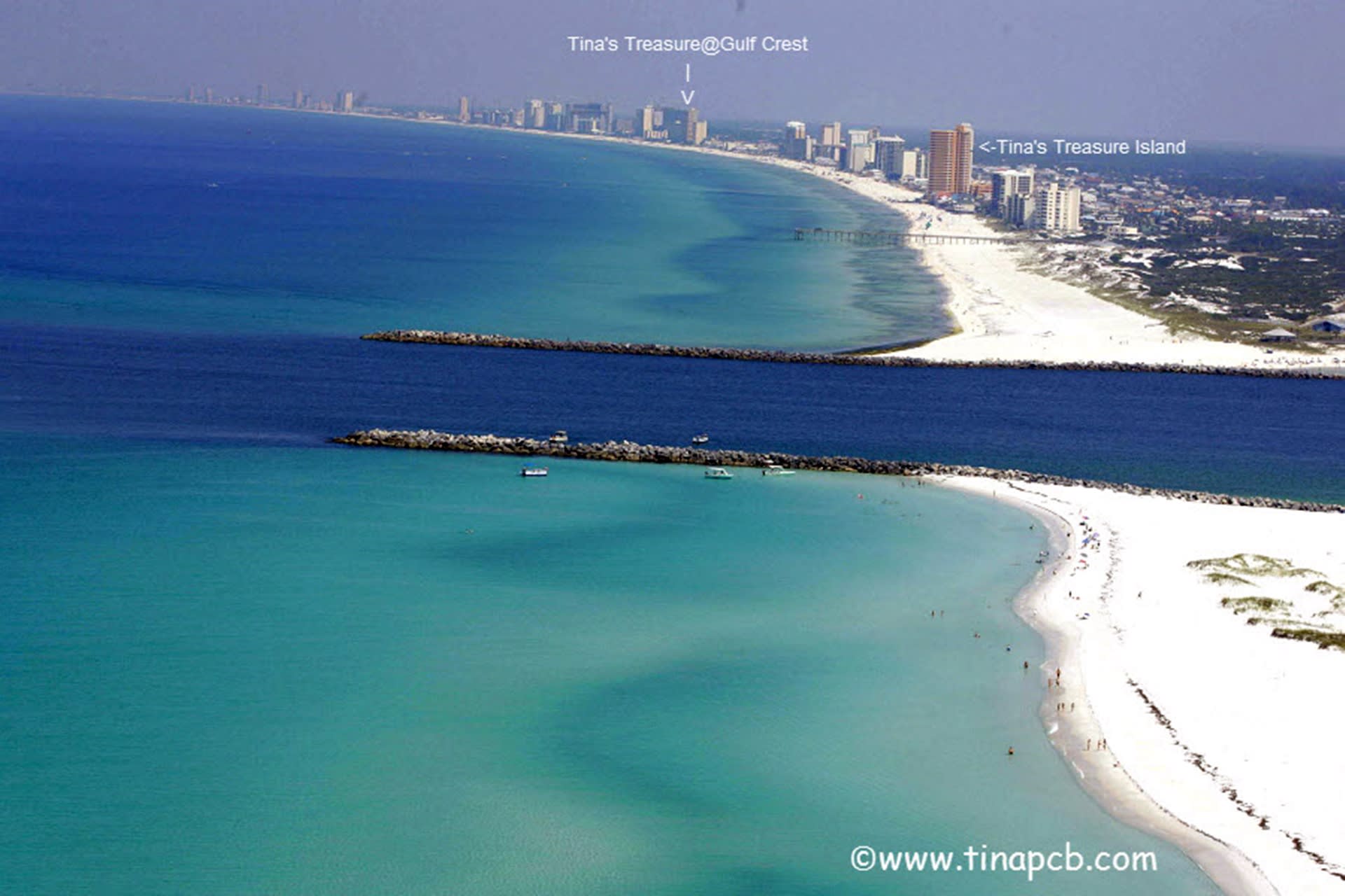 View from St. Andrews State Park &amp; Shell Island looking west towards the condo