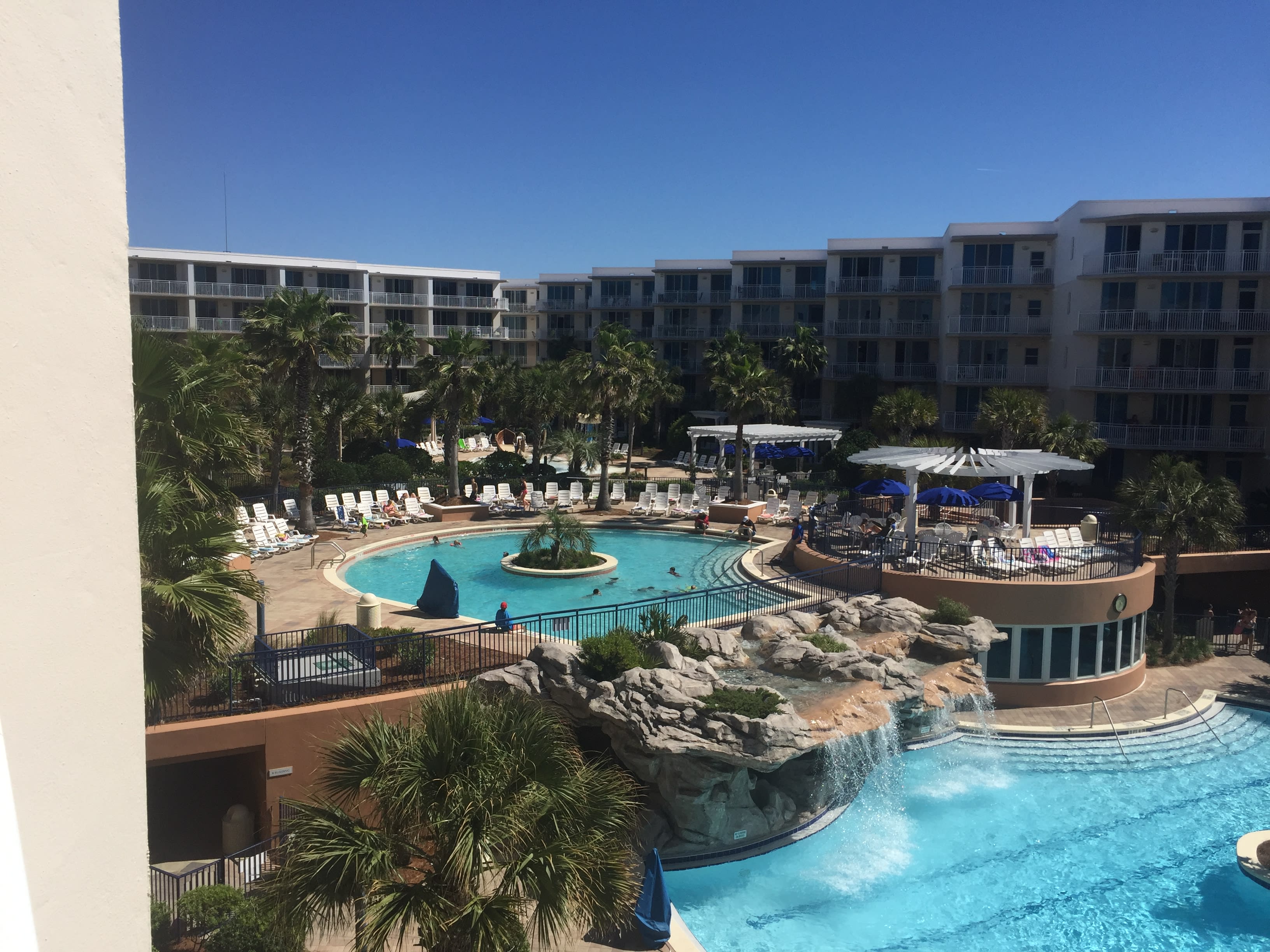 Upper Deck has heated pool, splash pad area and shaded playground 