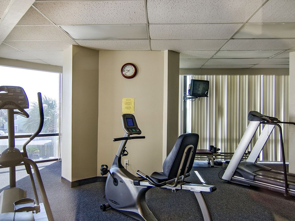Fitness Center located on the 1st floor. Room key card used to access entrance.