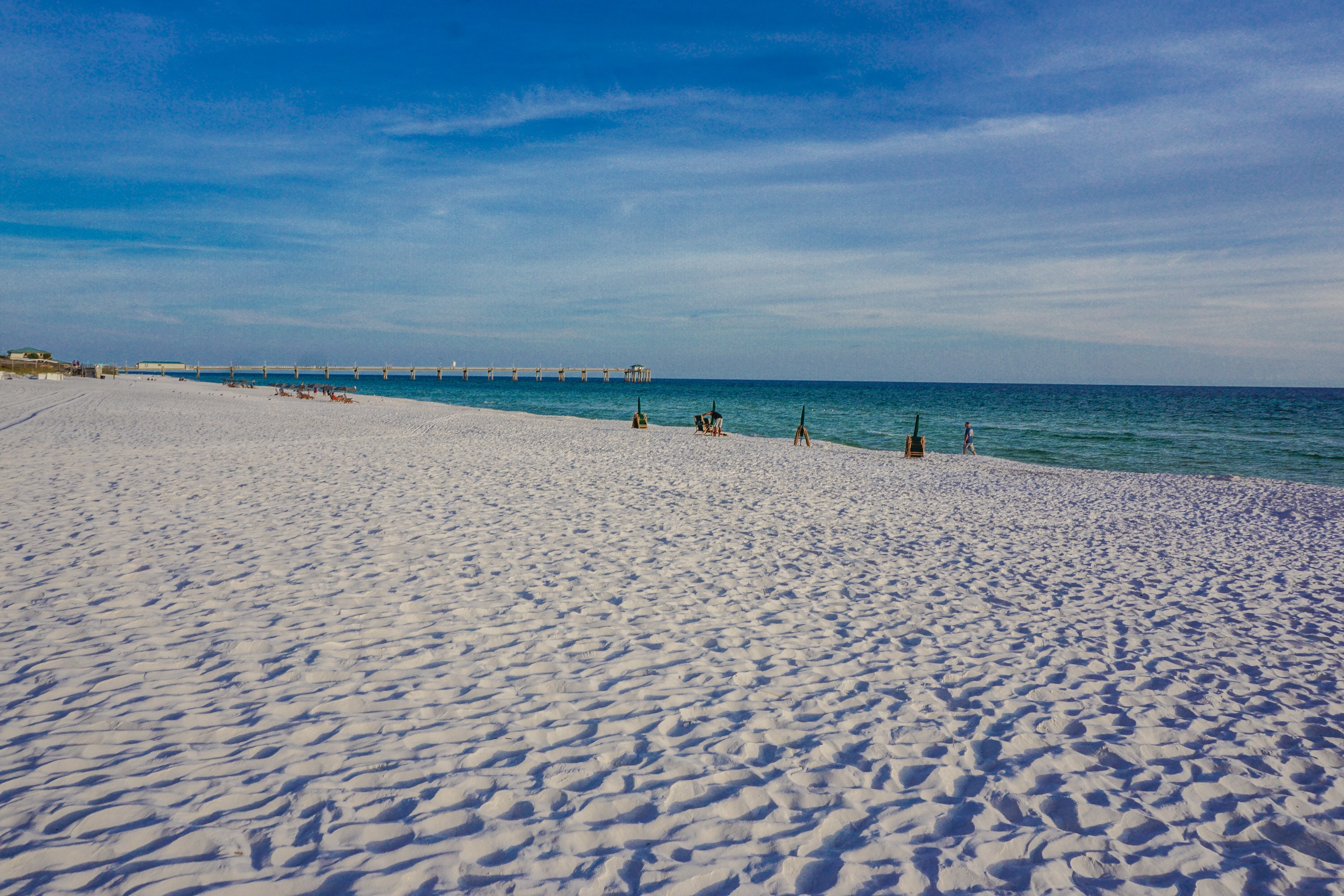 Beautiful beach in front of waterscape.