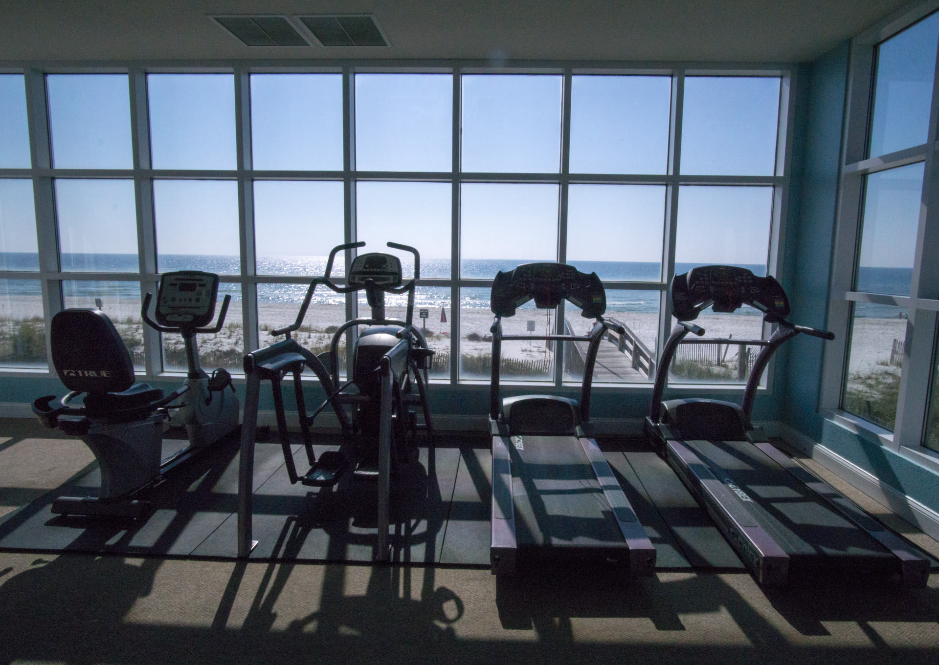 Workout overlooking the beautiful beach!