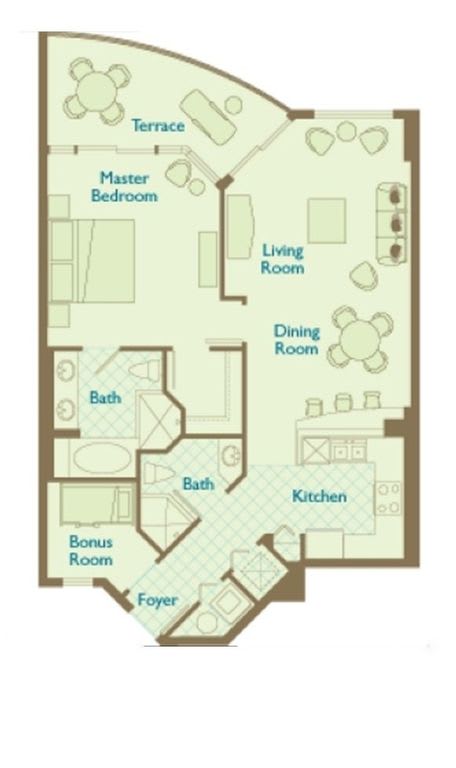 Oversized 1017SF Floor Plan