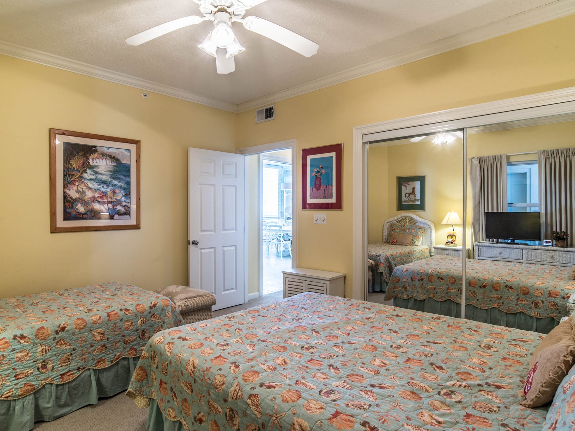 Pocket Doors can be closed to turn the Middle Bedroom into a third suite.