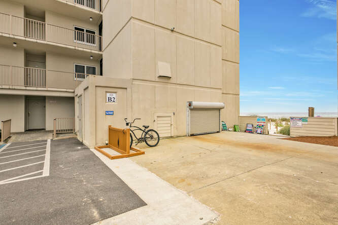 Front door to beach path opening on right side of photo.