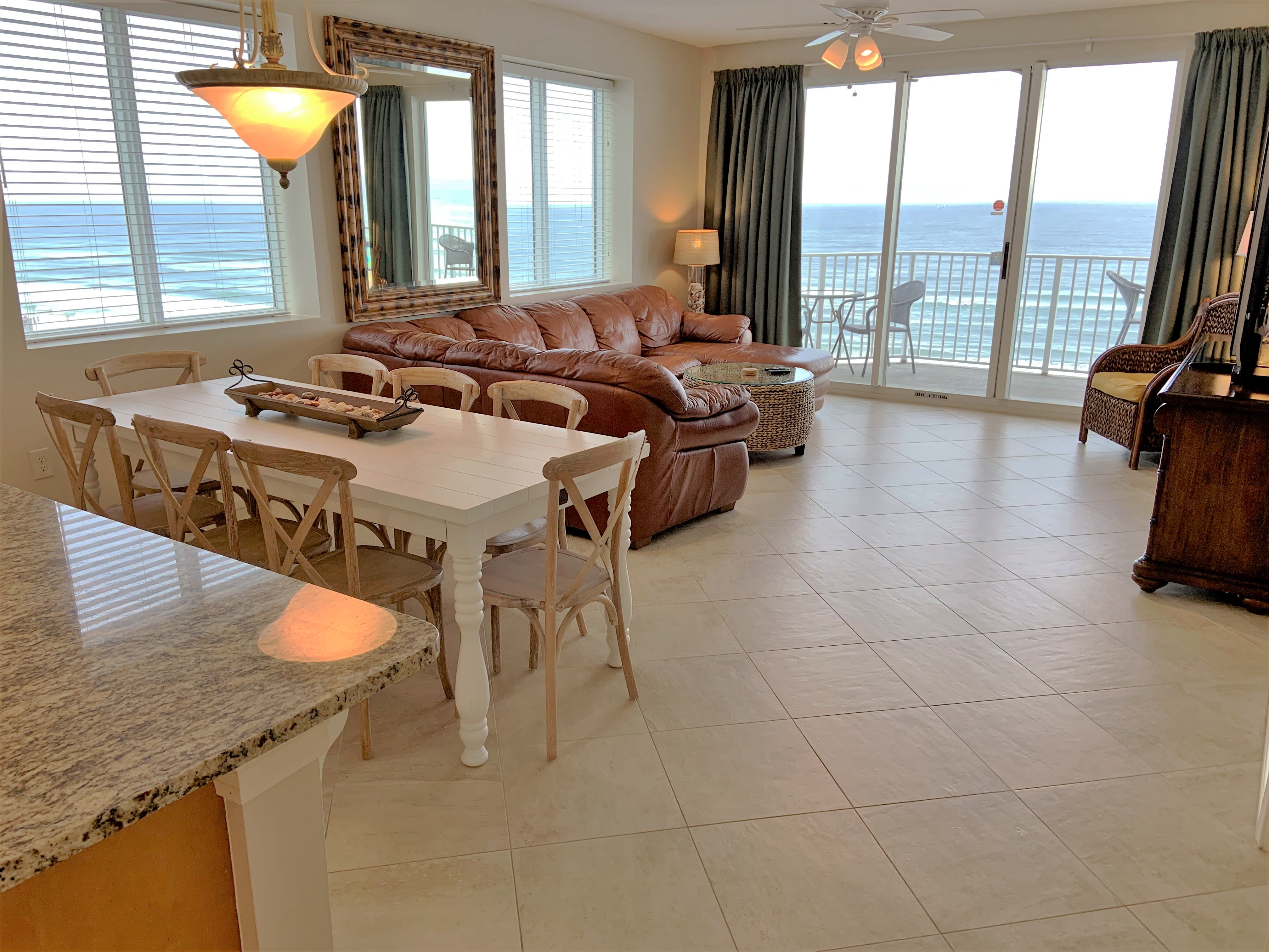 Endless water views from our 7th floor corner of the building location!