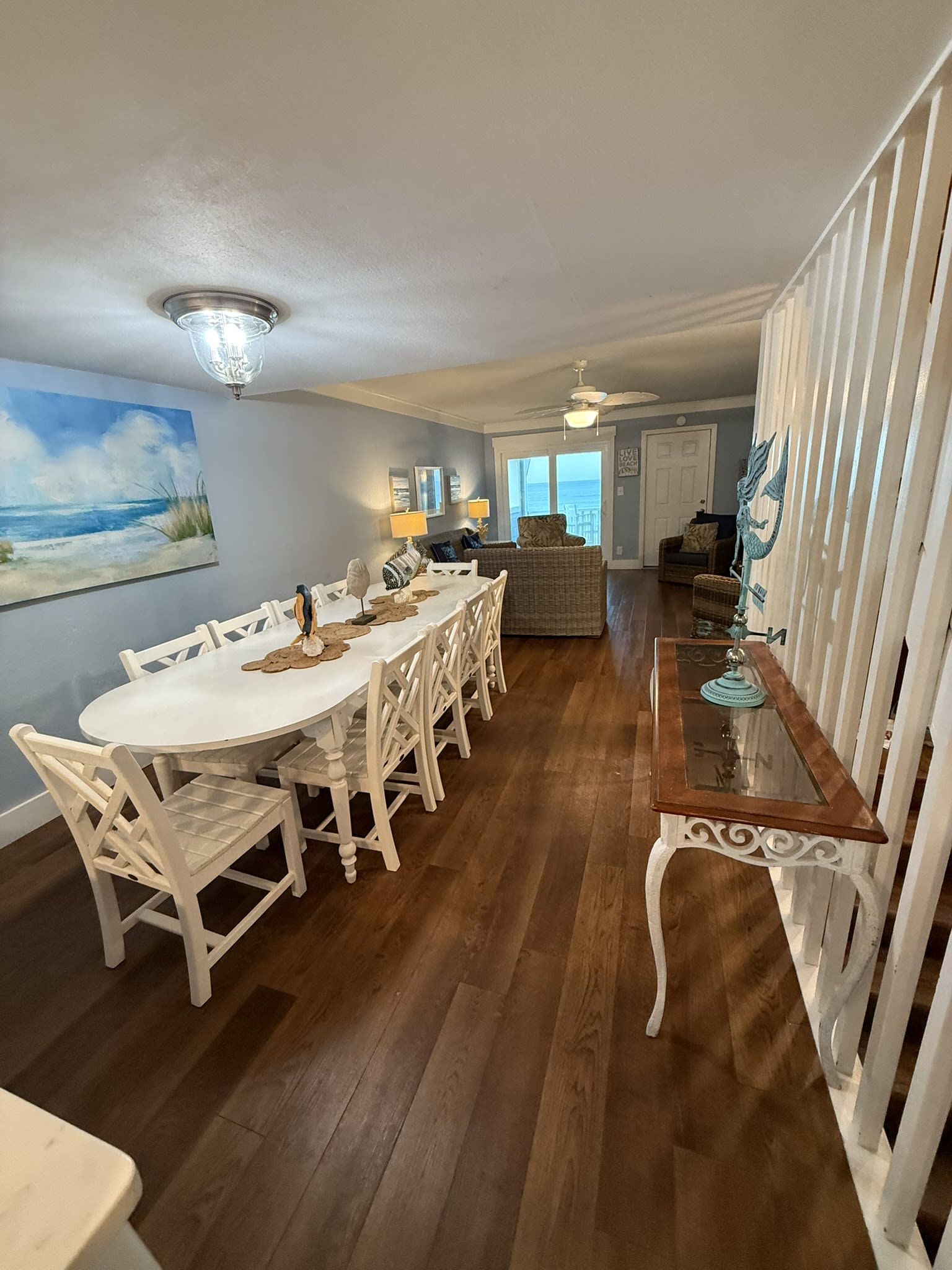 Dining area seating 14 and living area