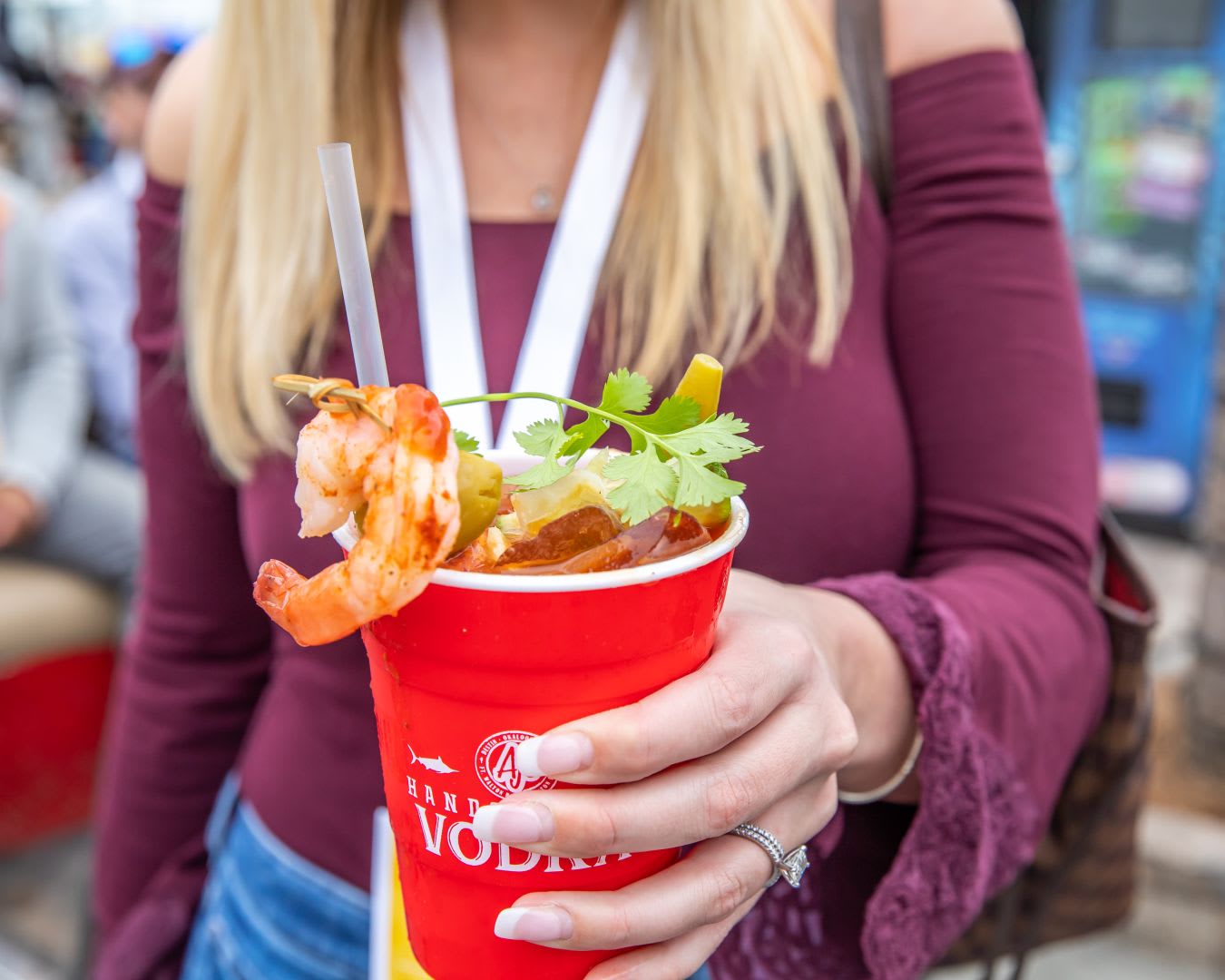 Grab a refreshing cocktail to sip on while walking around the harbor Walk.