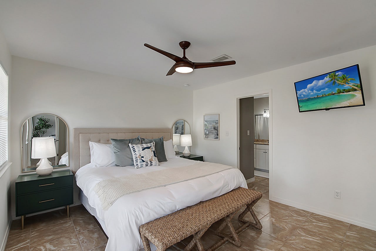 Lower level king bedroom with bathroom.  