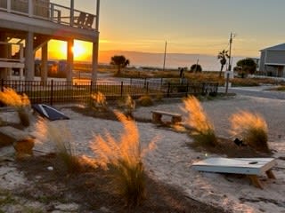 Sunset and cornhole- a perfect combination!