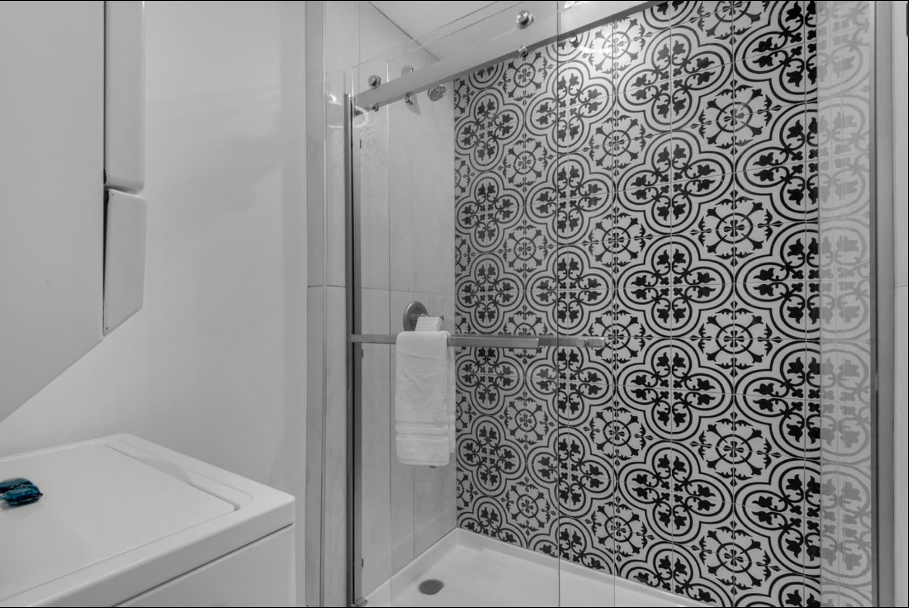 Brand new shower and tile