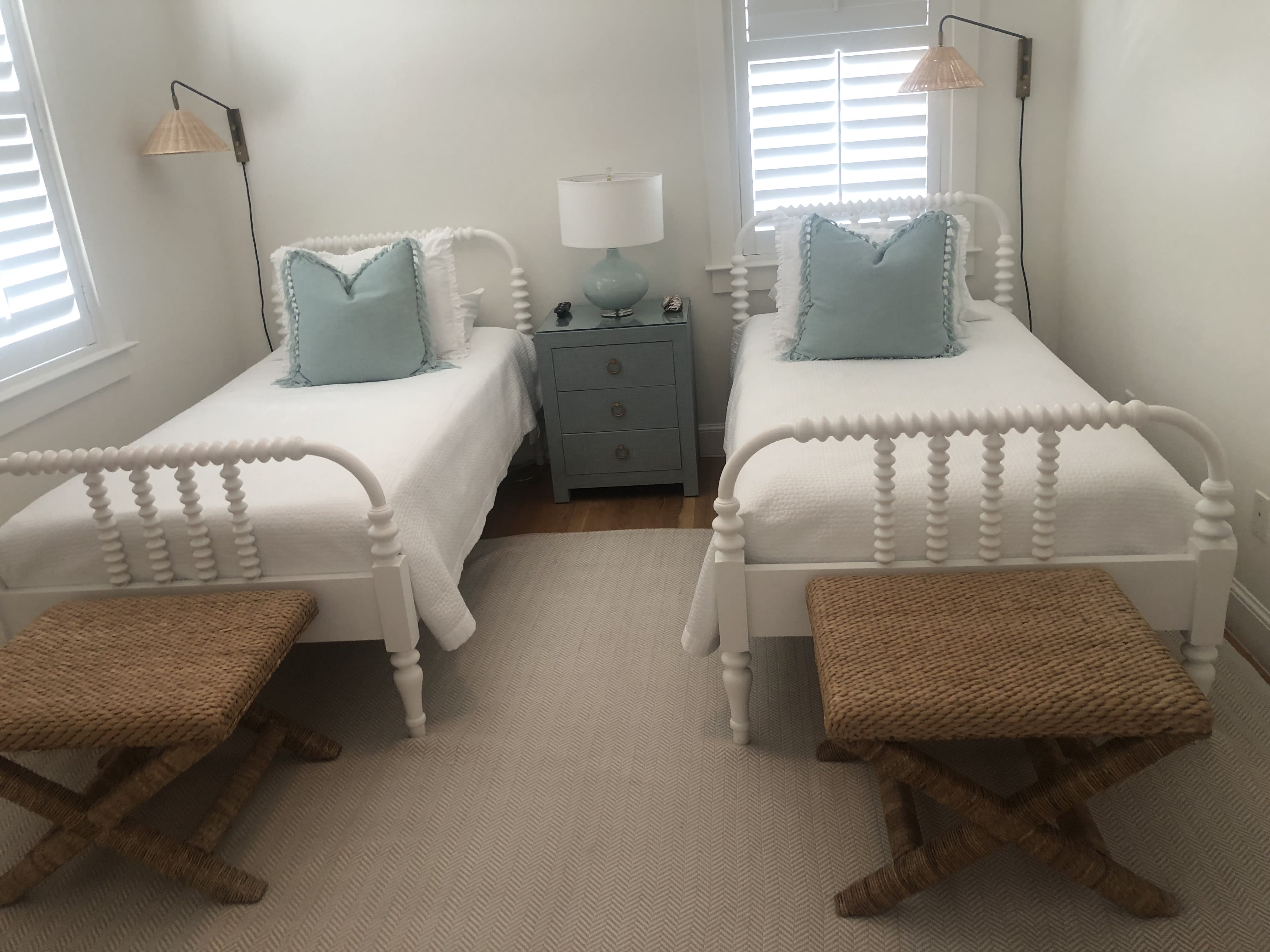 Second floor 2 twin beds w/ full bath.