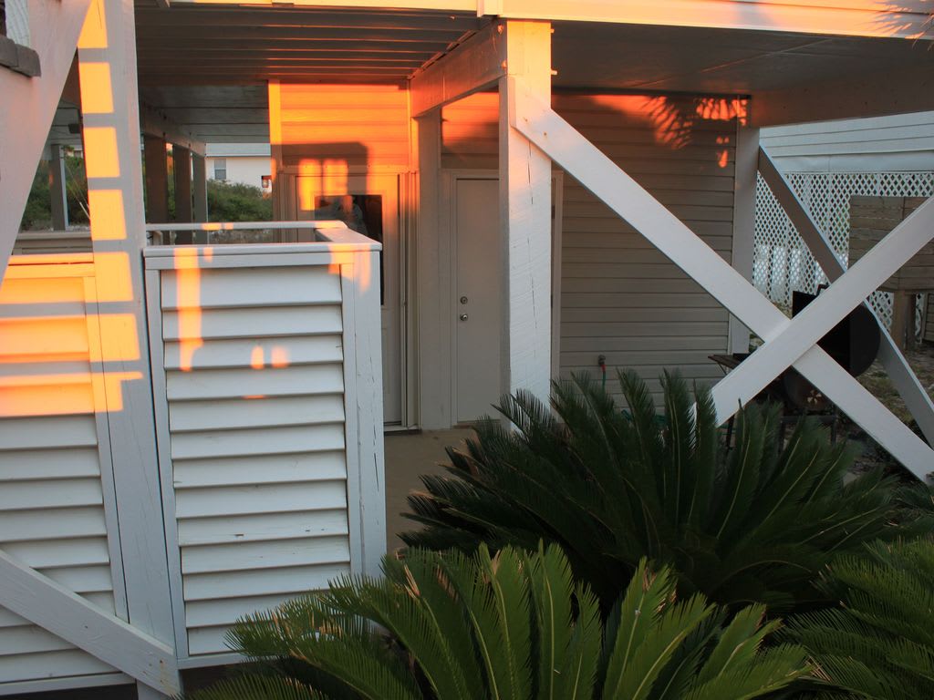 Enclosed Outdoor Shower With Warm and Cold Water.