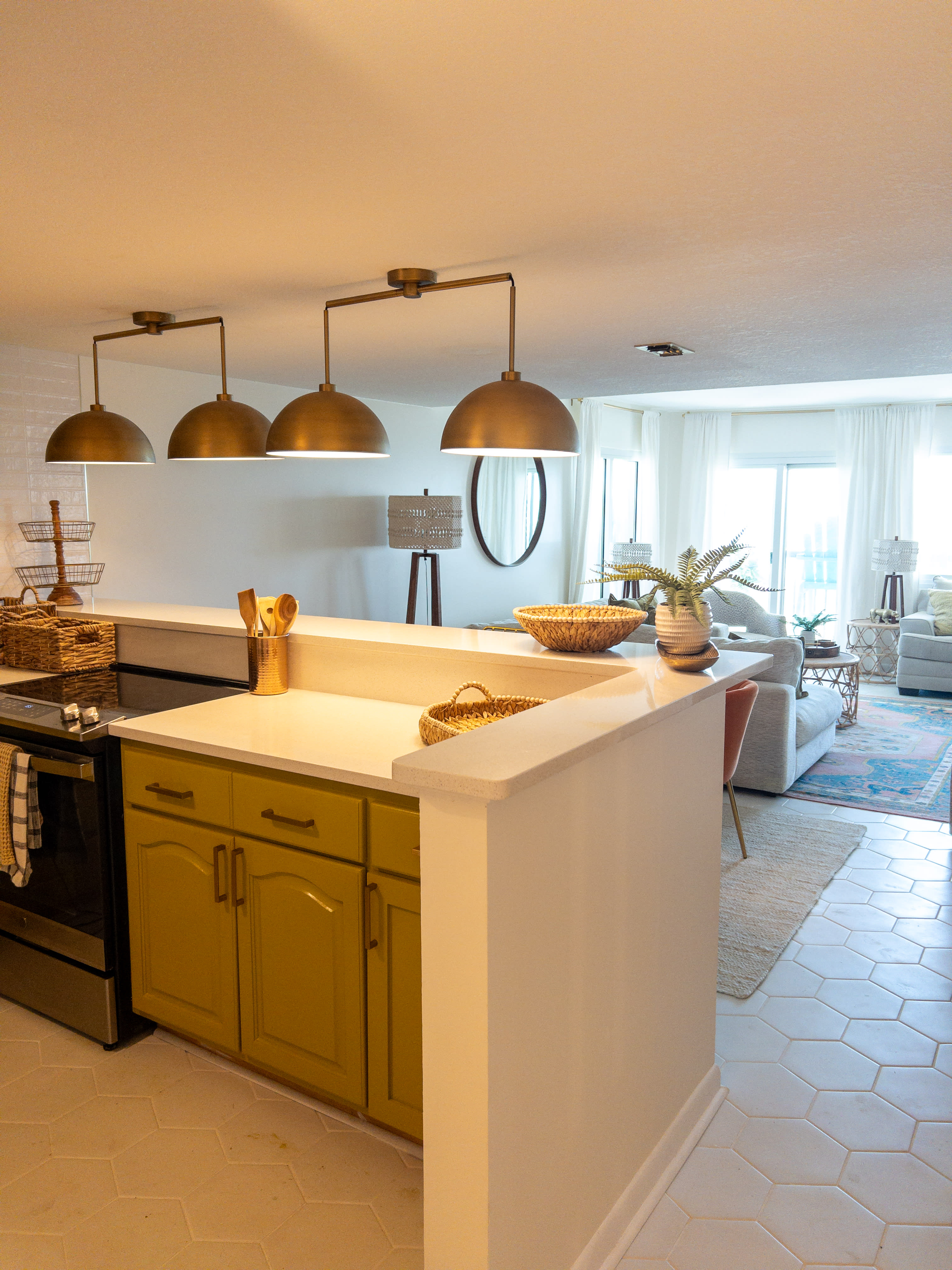 All new appliances, counter tops, backsplash, tile floors &amp; lighting