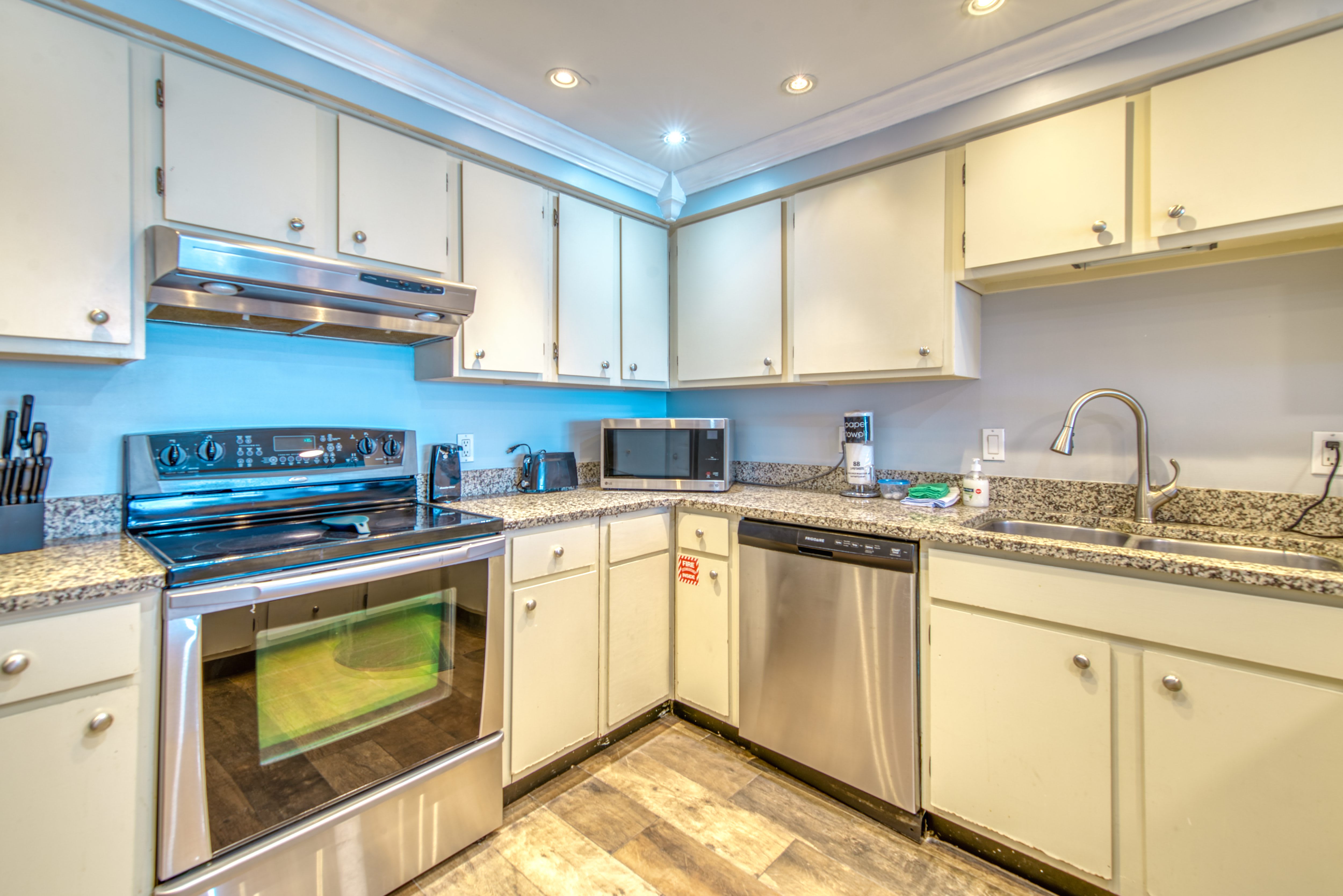 A bright, open kitchen perfect for vacation meals.