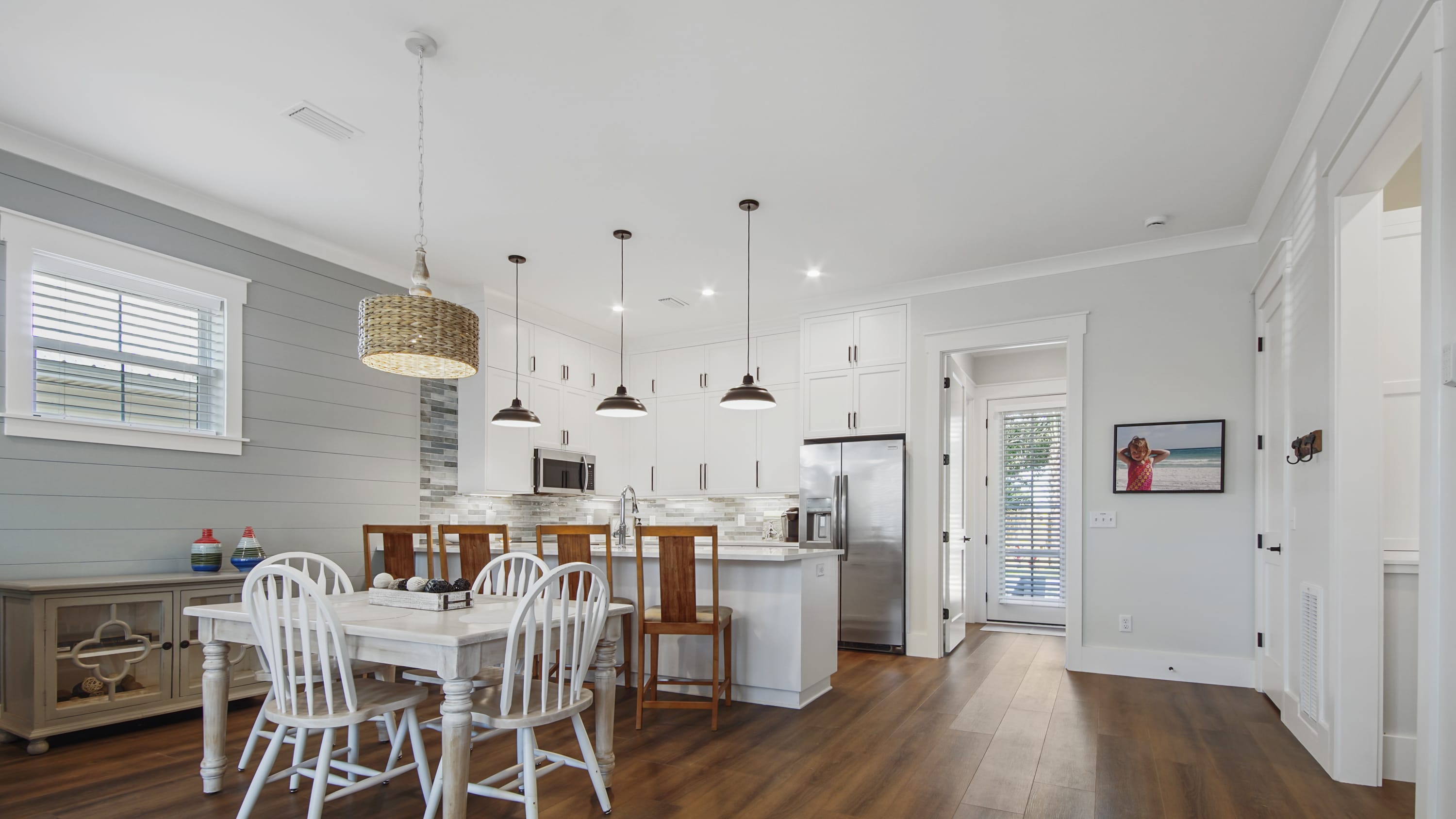 View of dining area and kitchen