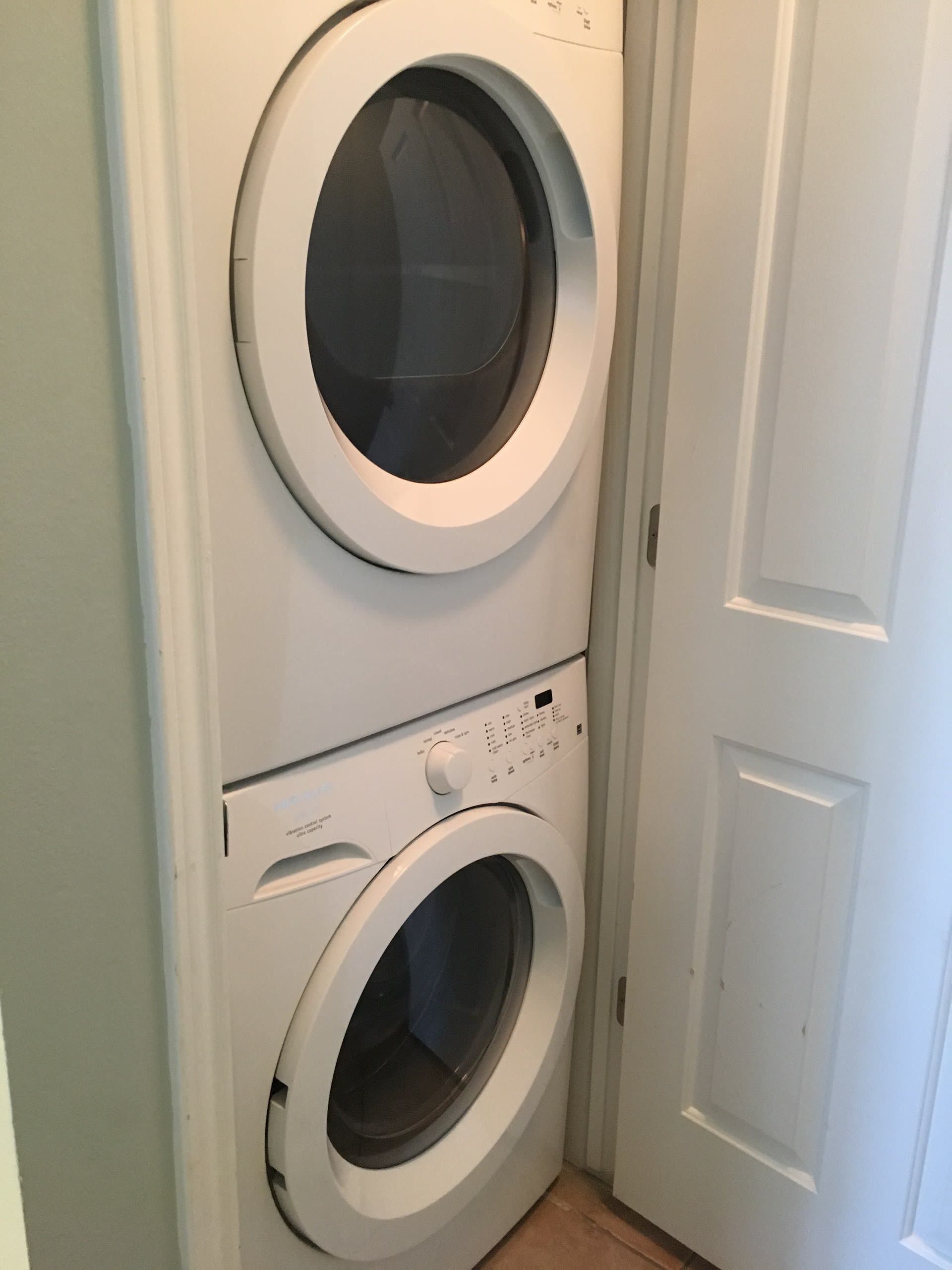 Full size front load washer and dryer!