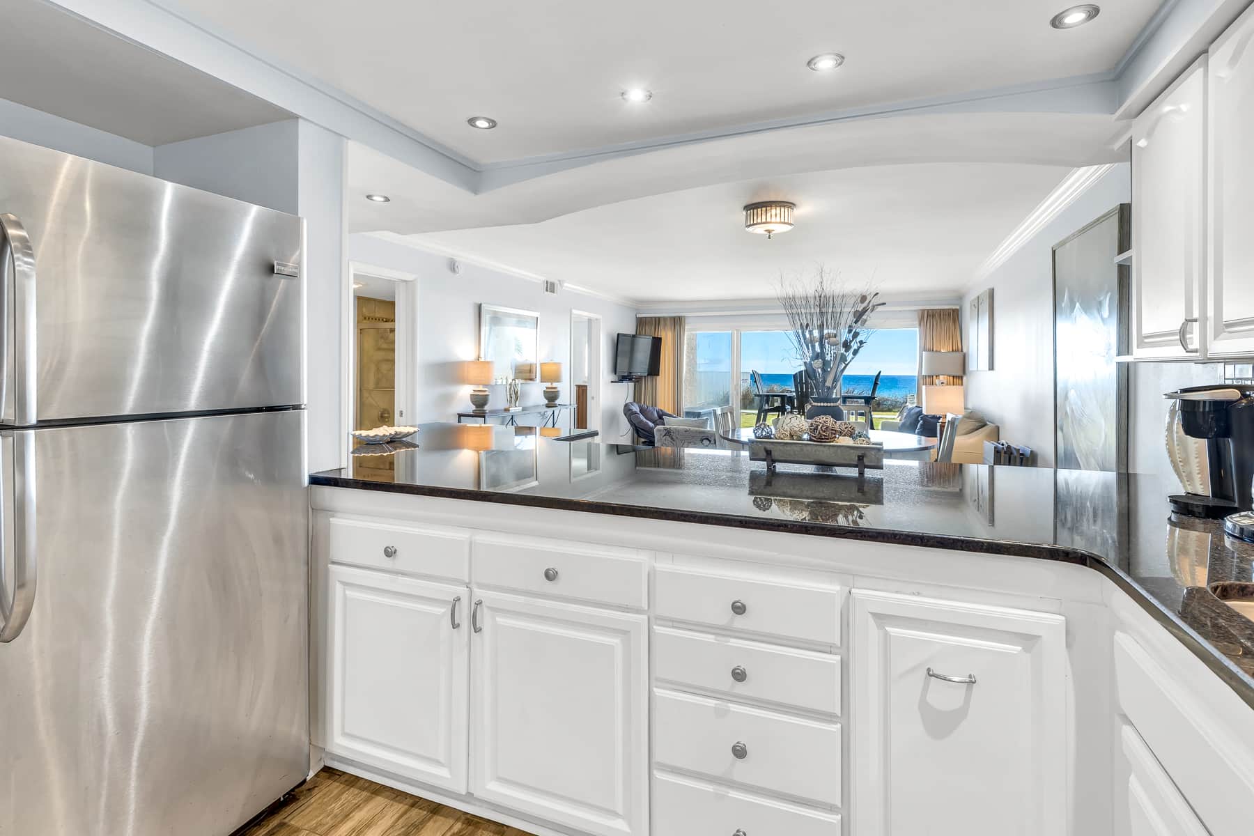 Updated Modern Kitchen with views of the Gulf!