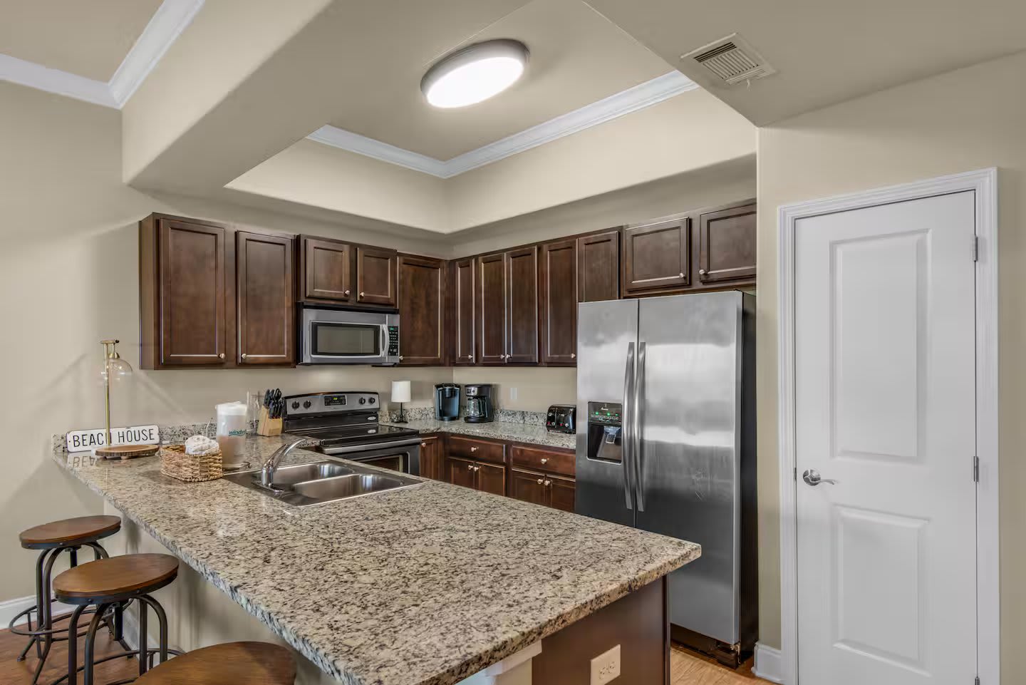 Plenty of room to hang out, eat, and recharge after beach days.