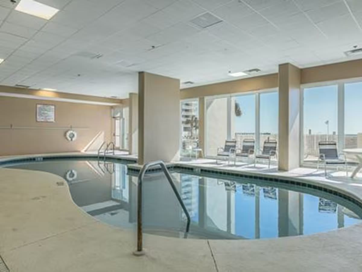 Heated indoor pool in case mother nature is not cooperating.