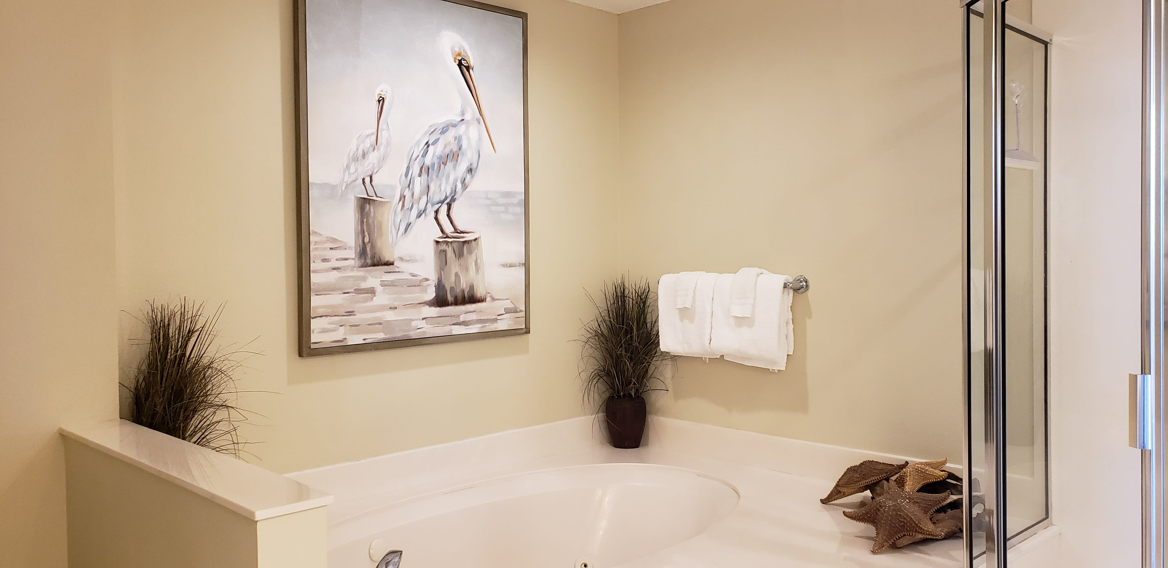 Beautiful  Master Bath with Jacuzzi Tub and Large Shower. 