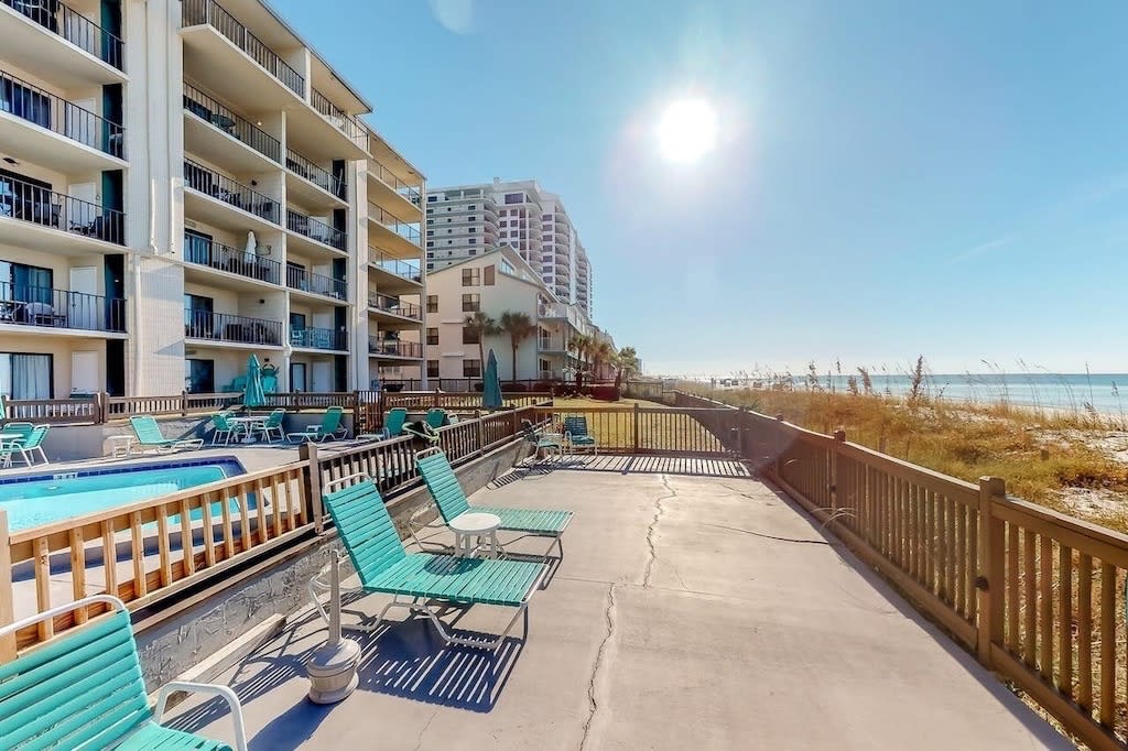 Great seating inside and outside of the pool area.