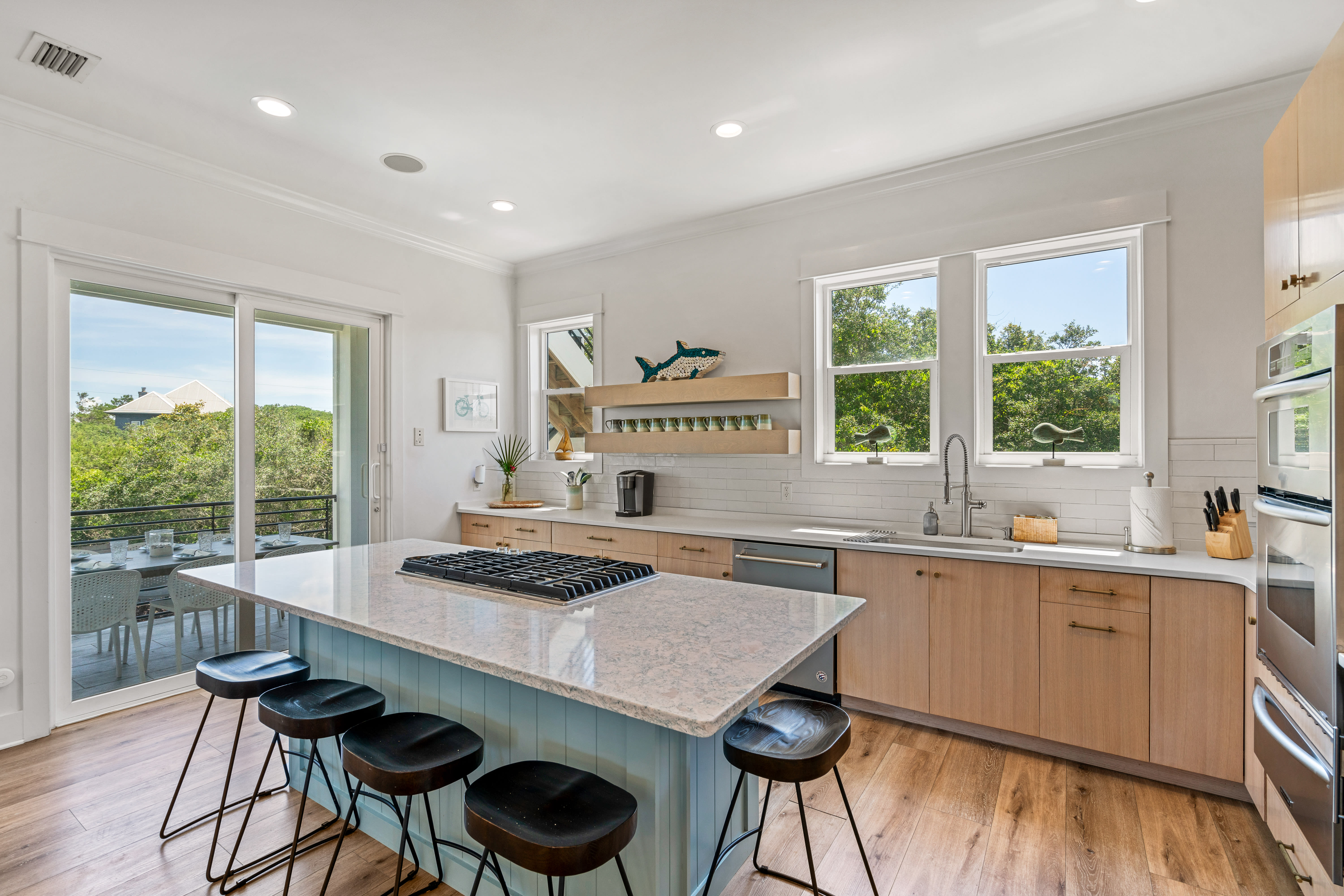 Kitchen with Balcony View Kitchen with Balcony View