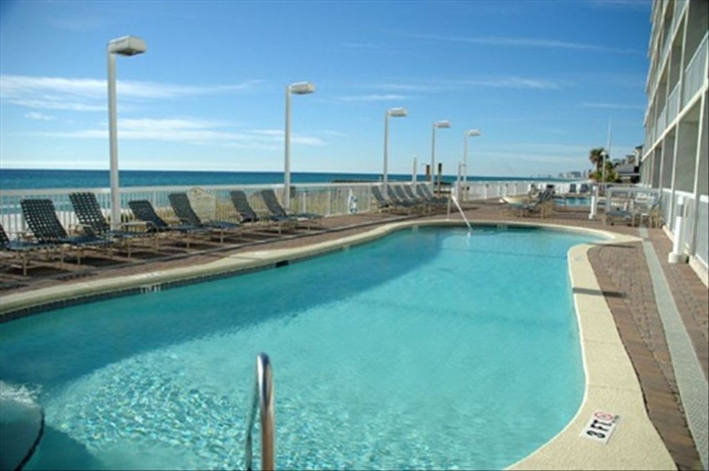 one of two heated pools