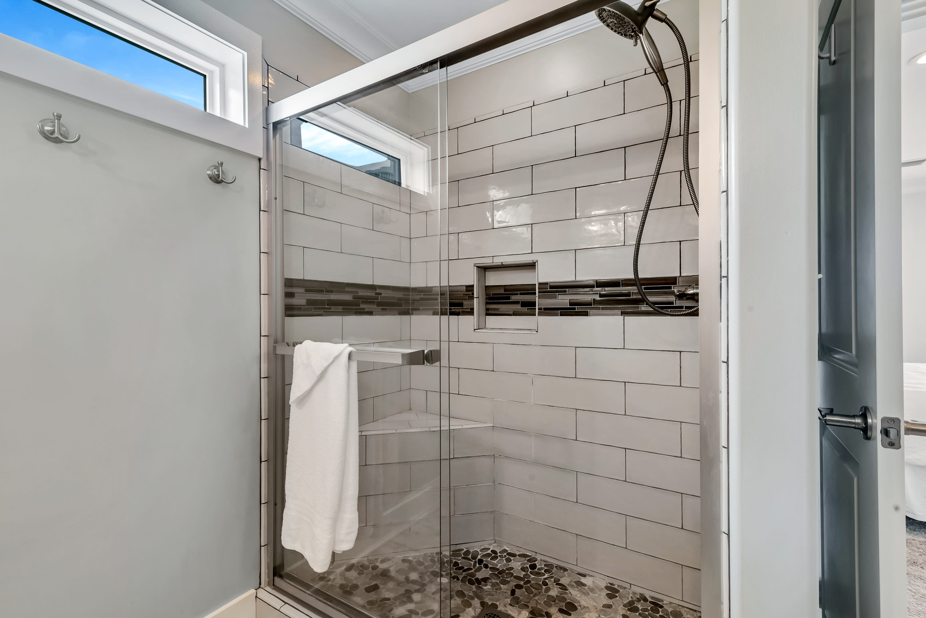 3rd Floor Master King bathroom with shower and soaking tub.