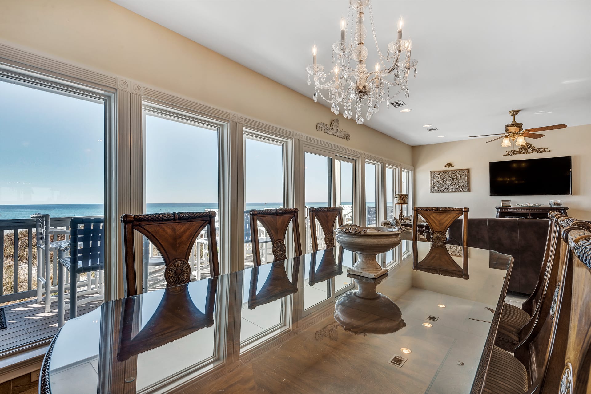 Dining Room Table Seats 8 Guests and has Beautiful Ocean Views