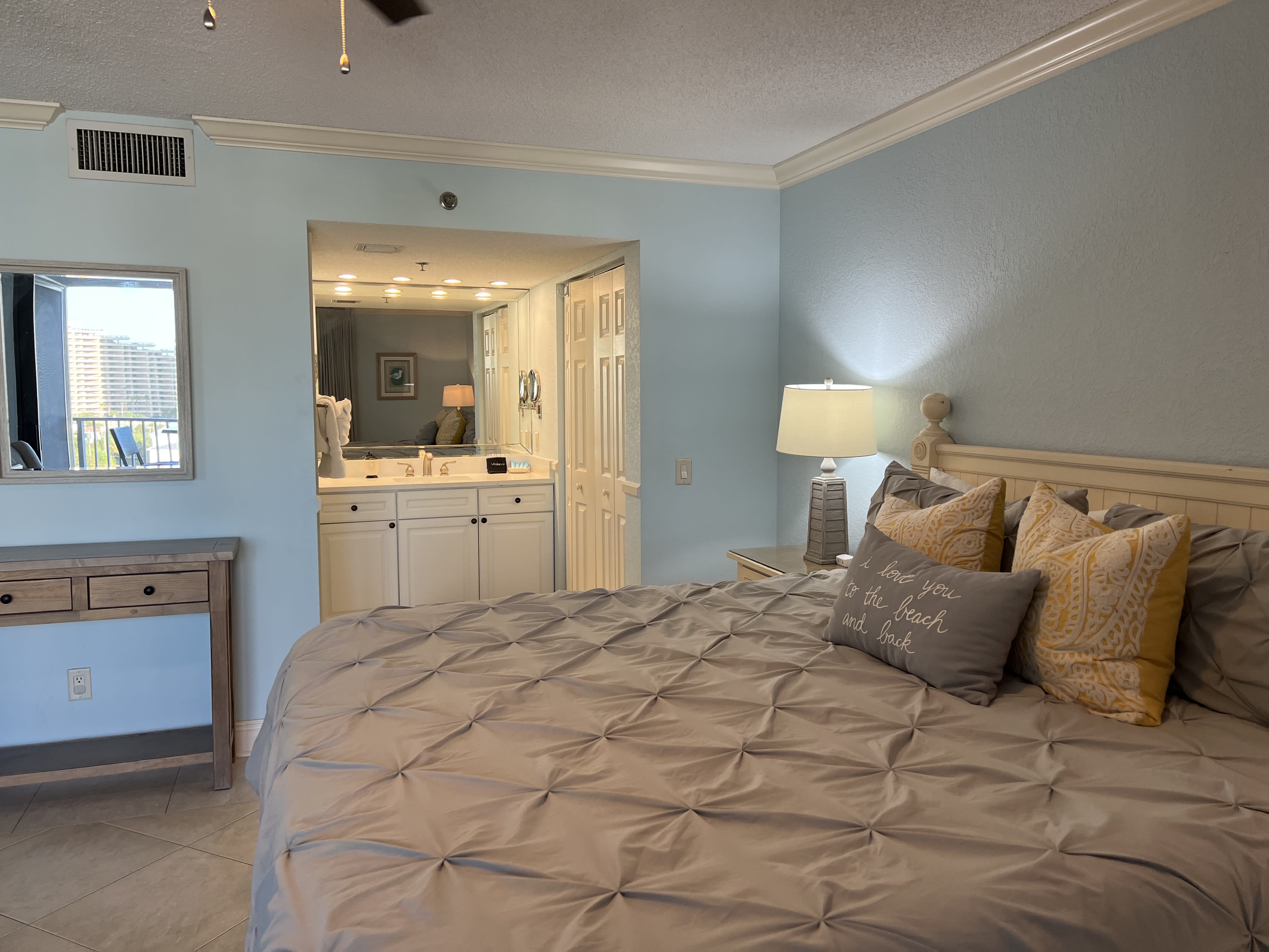 Master is connected to a private bath