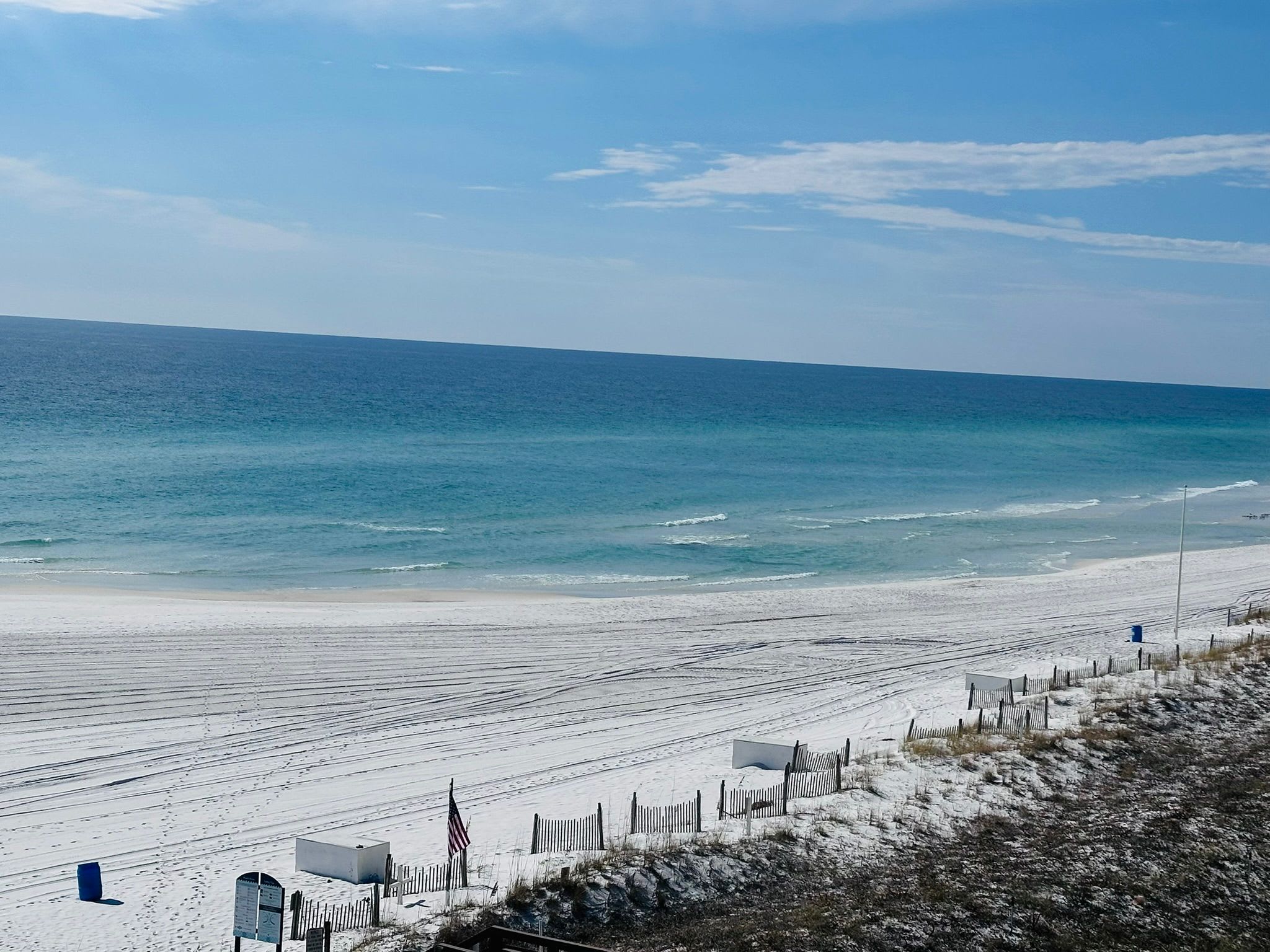 View from our balcony of the beautiful Emerald Coast!