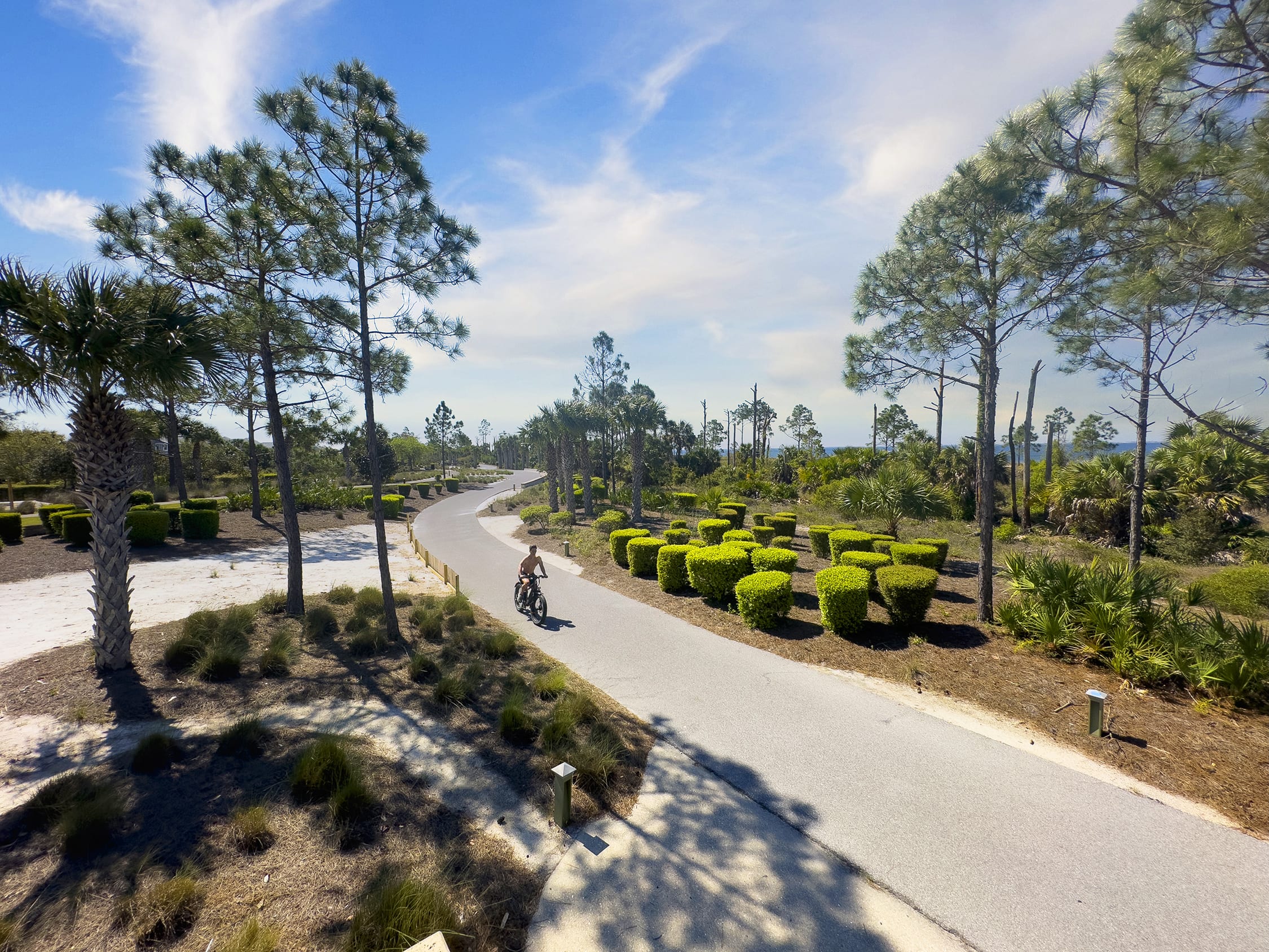 3 miles of trails for biking, walking and are golf cart friendly