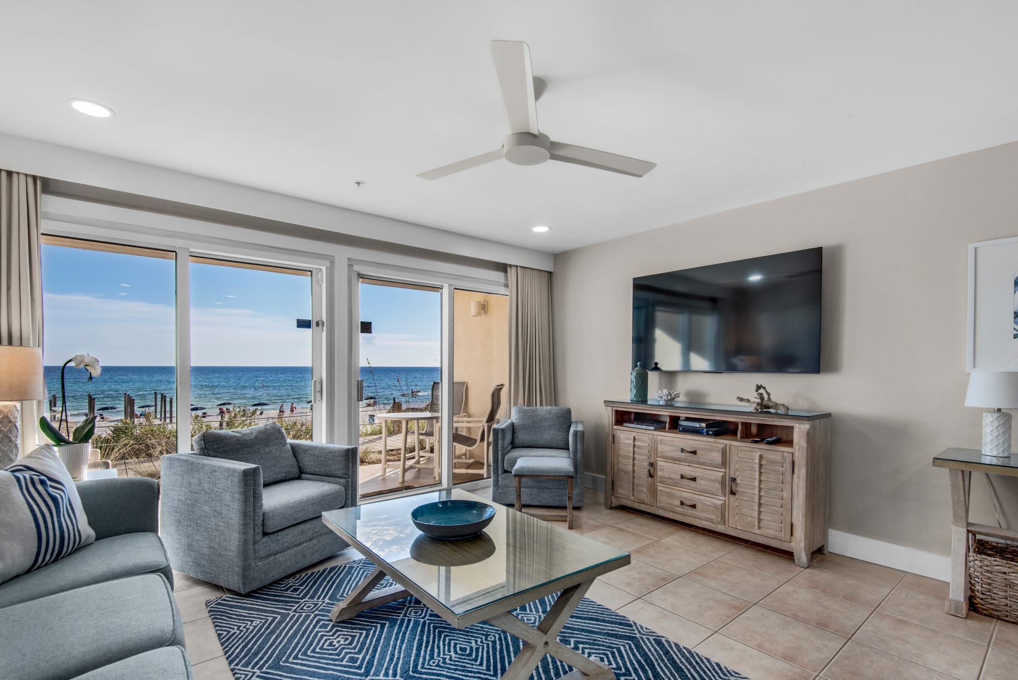 Large flat screen TV for family viewing