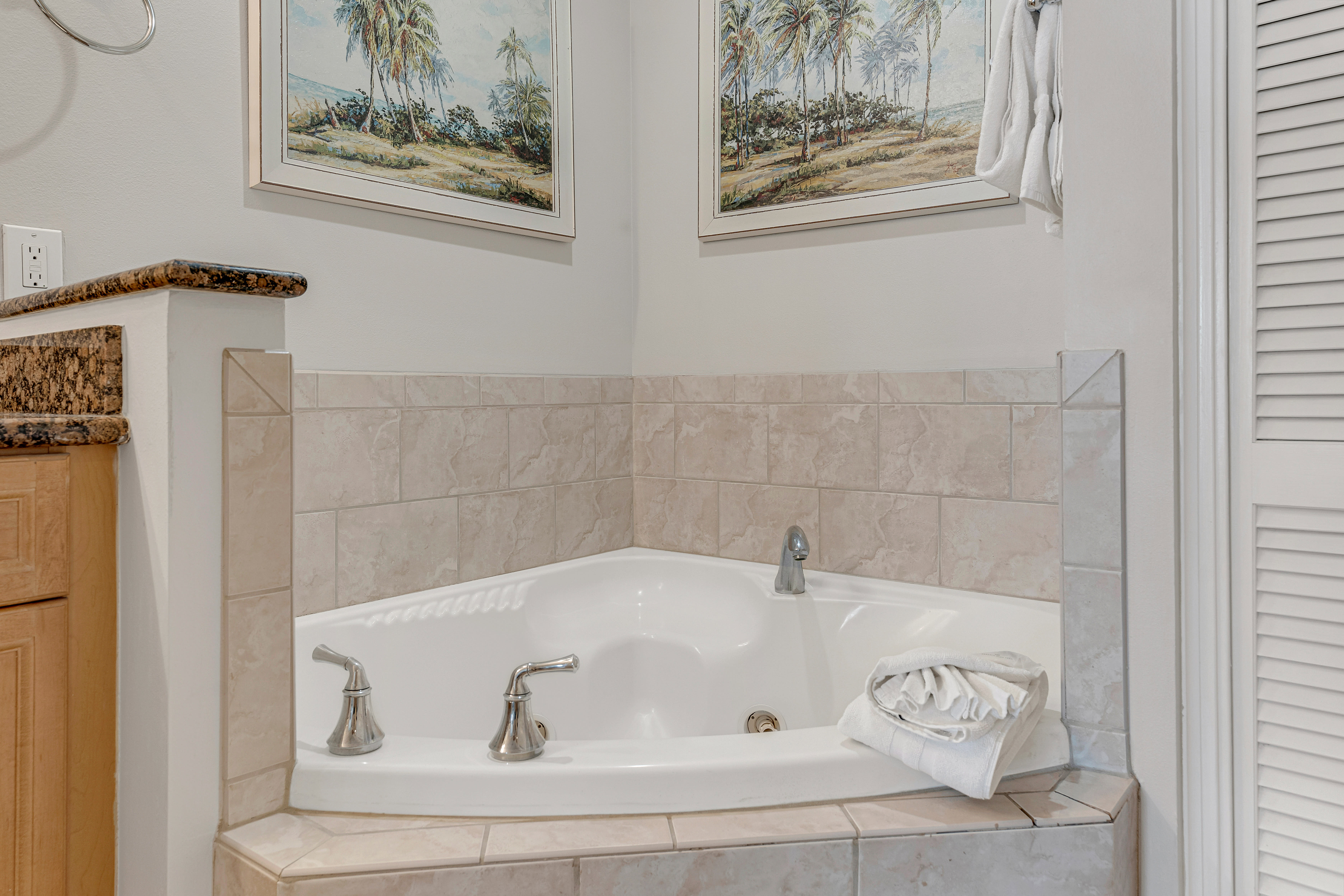 Private whirlpool tub in the primary suite bath