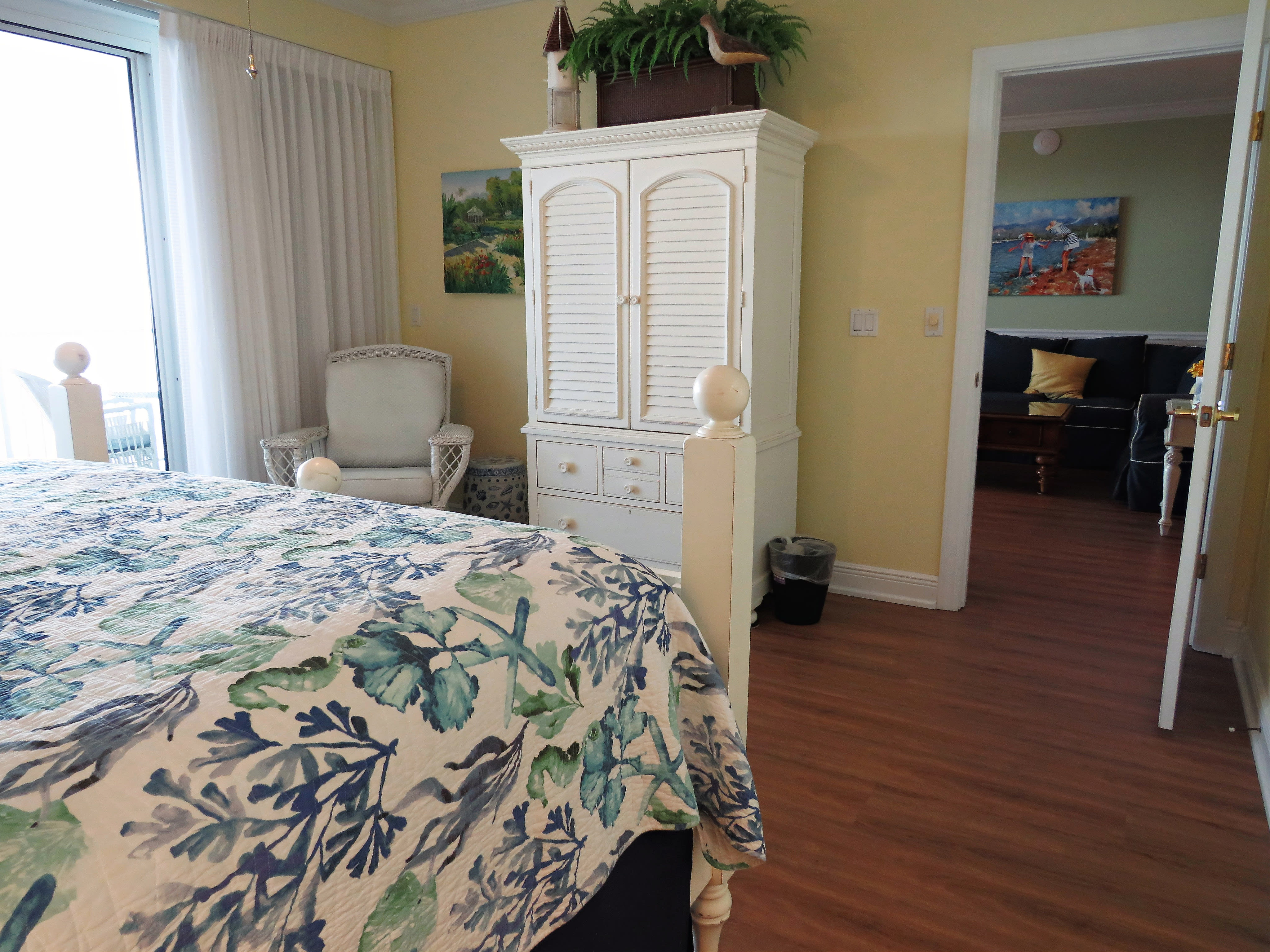 Master Bedroom View Into Living Room