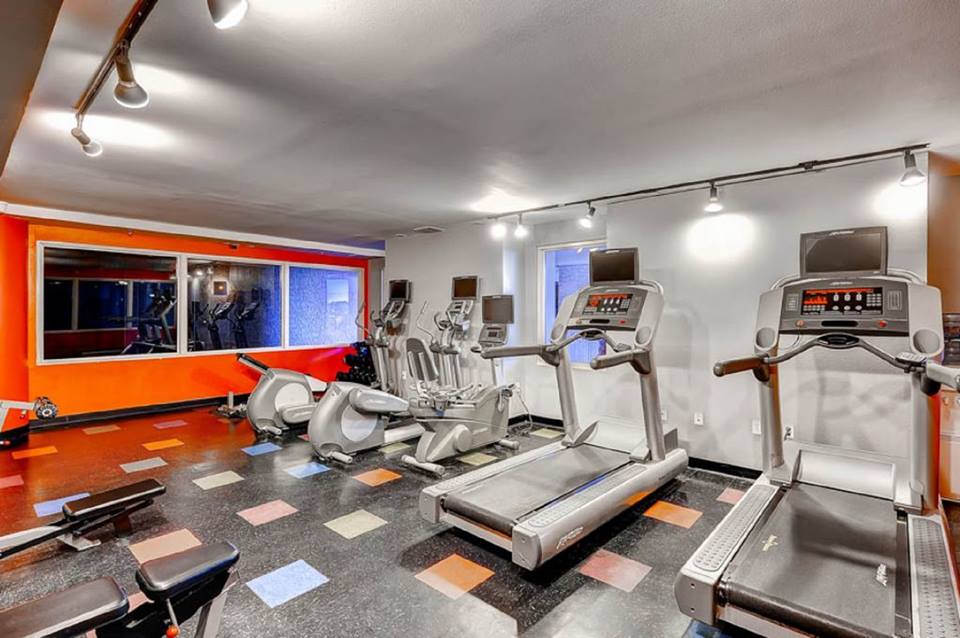 Fitness room with cardio and weights!