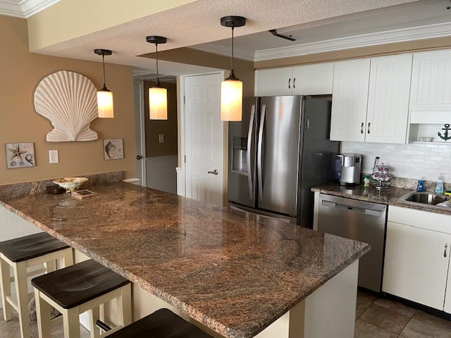 Kitchen with seating at counter