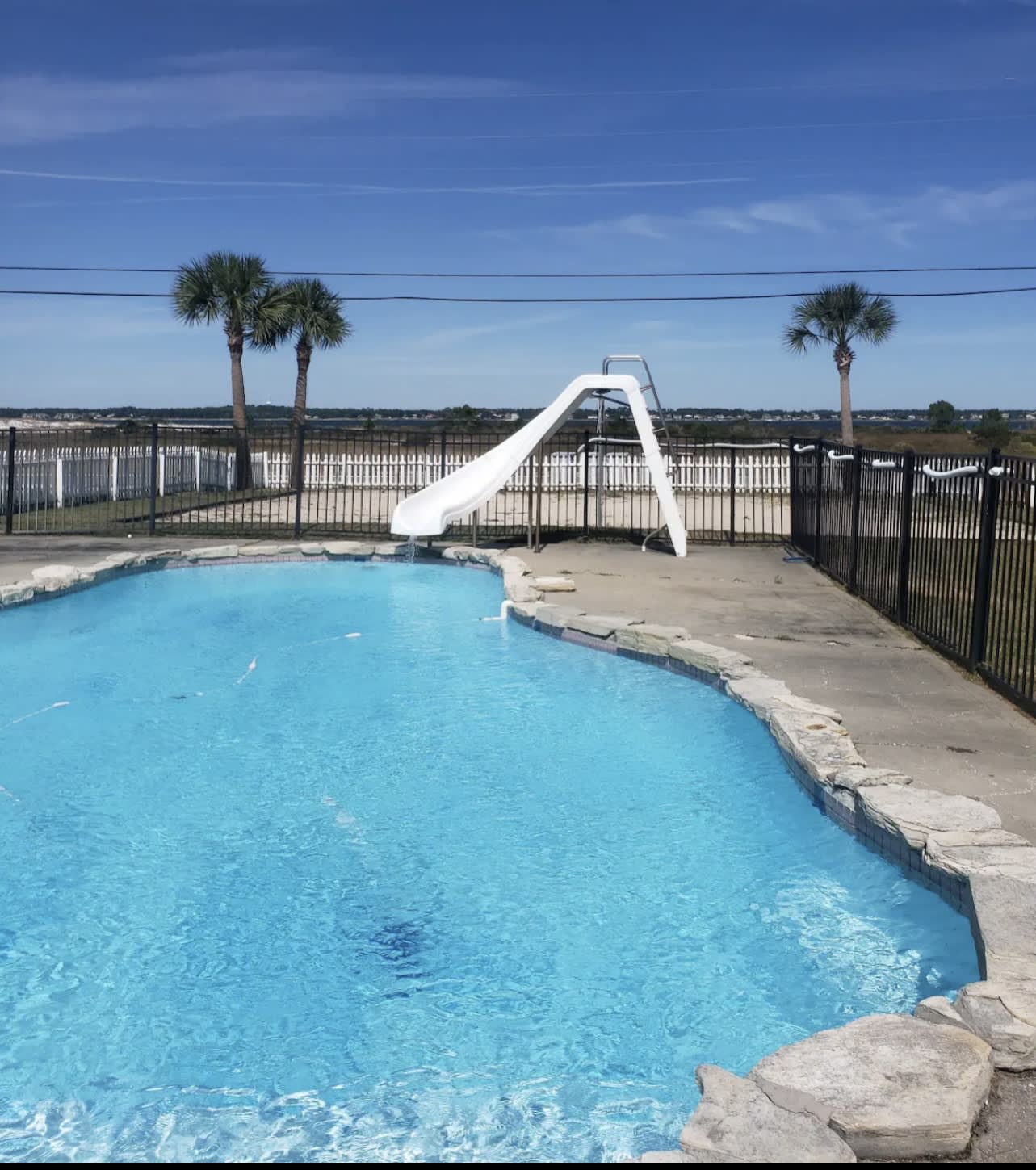 Kids LOVE the slide at the pool