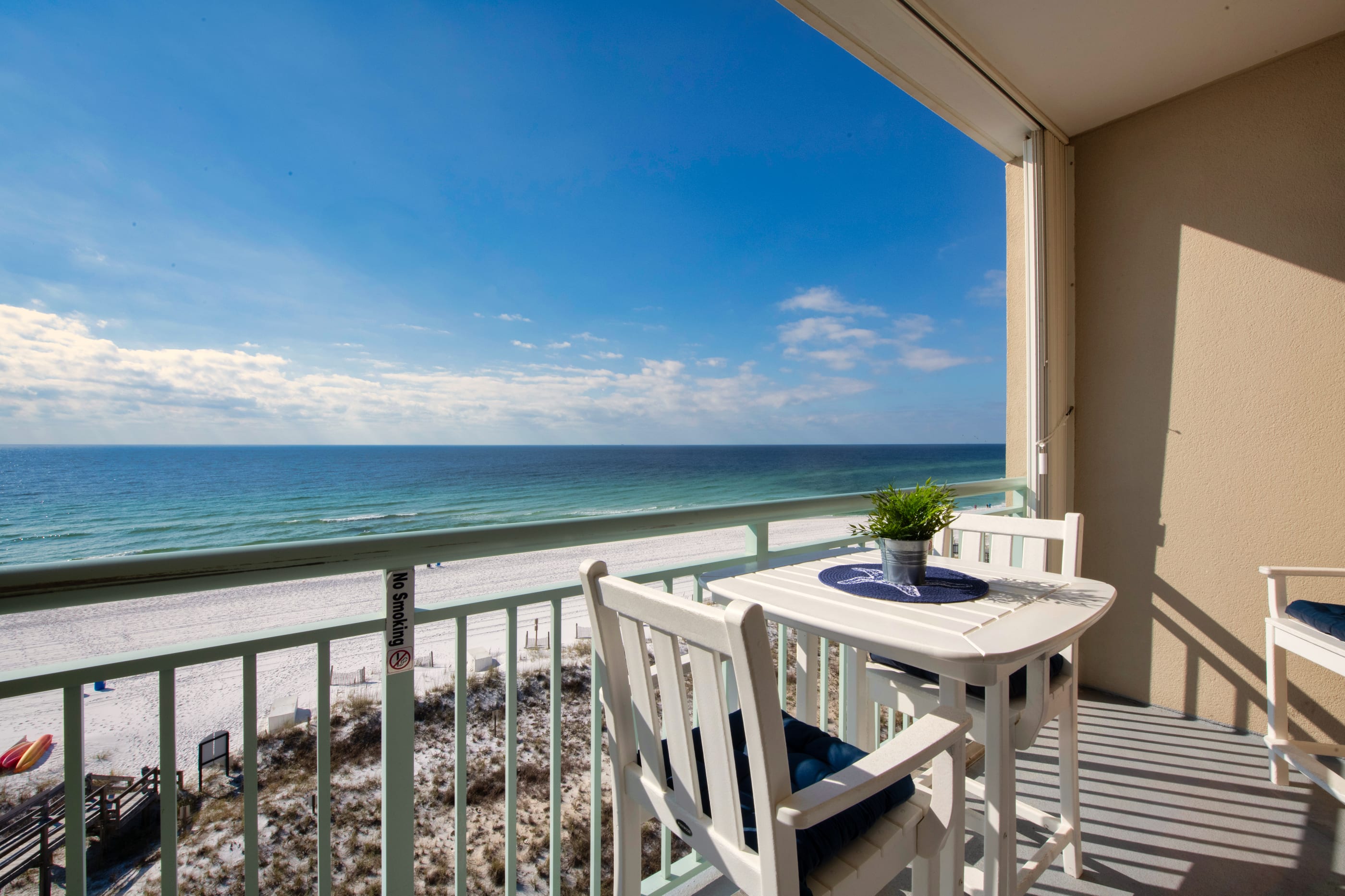Panoramic Views of Gulf from private covered balcony to watch both the Sunrise and Sunset