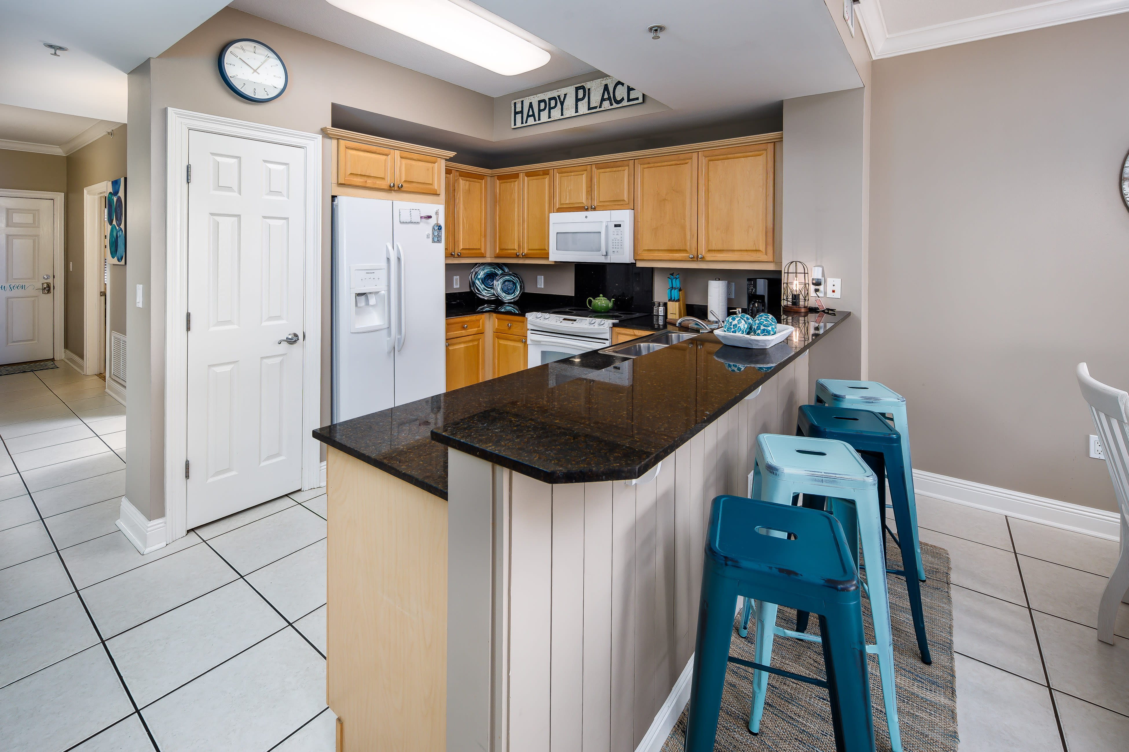 The kids love breakfast at the bar!