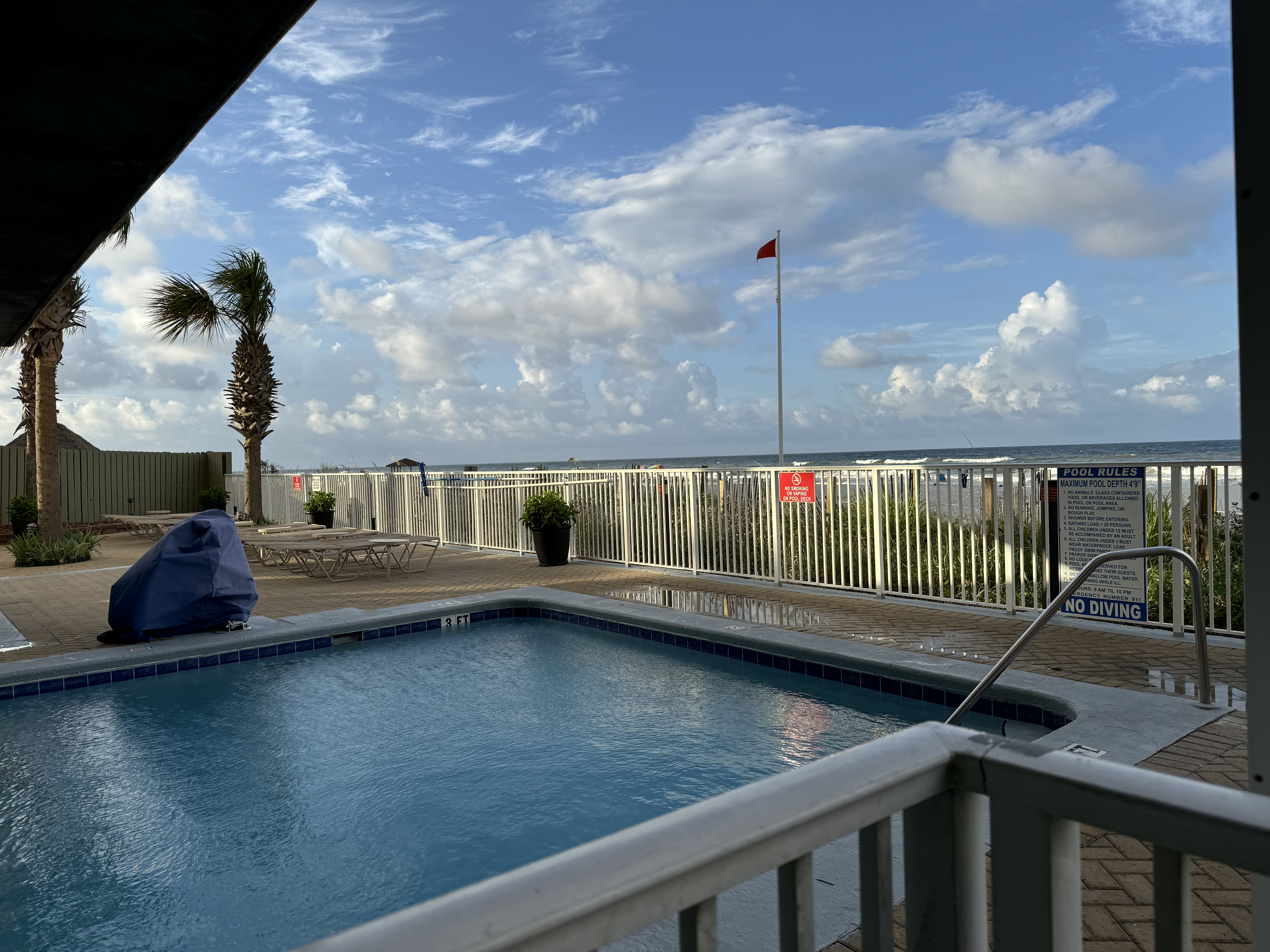 Partial view of inside/outside pool.