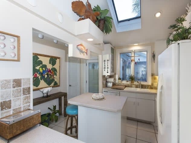 Kitchen with Skylight &amp; Beach View