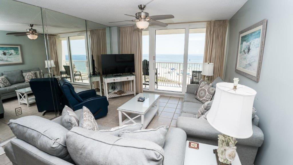 Living Room with Pullout Sleeper and Beach Views