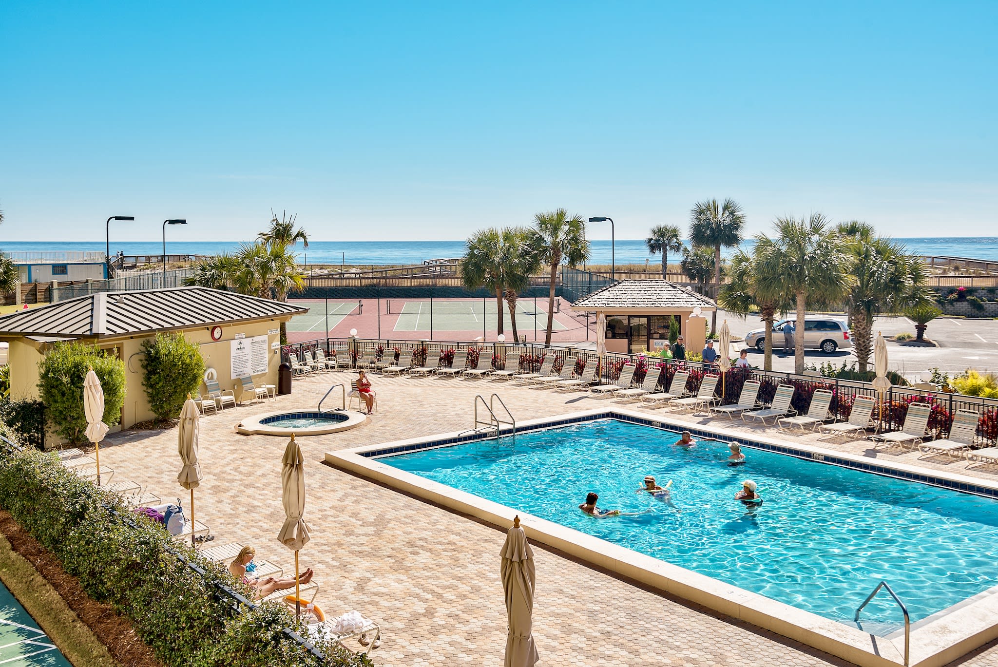 One of two pools and hot tubs just below Islander #218