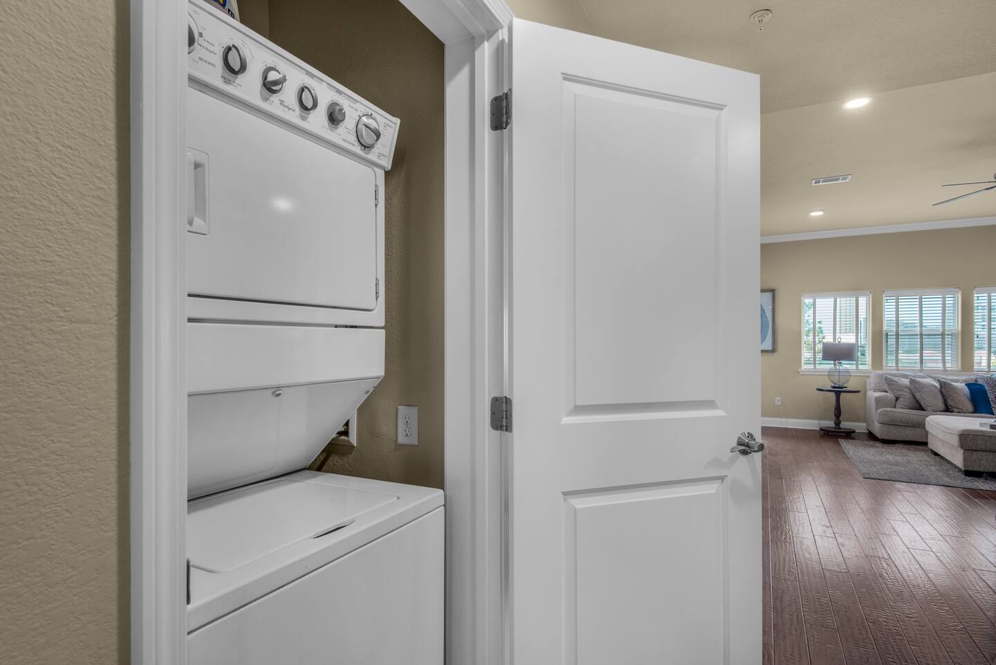 In Unit washer and dryer- we supply all detergents and supplies you'll need during your stay!