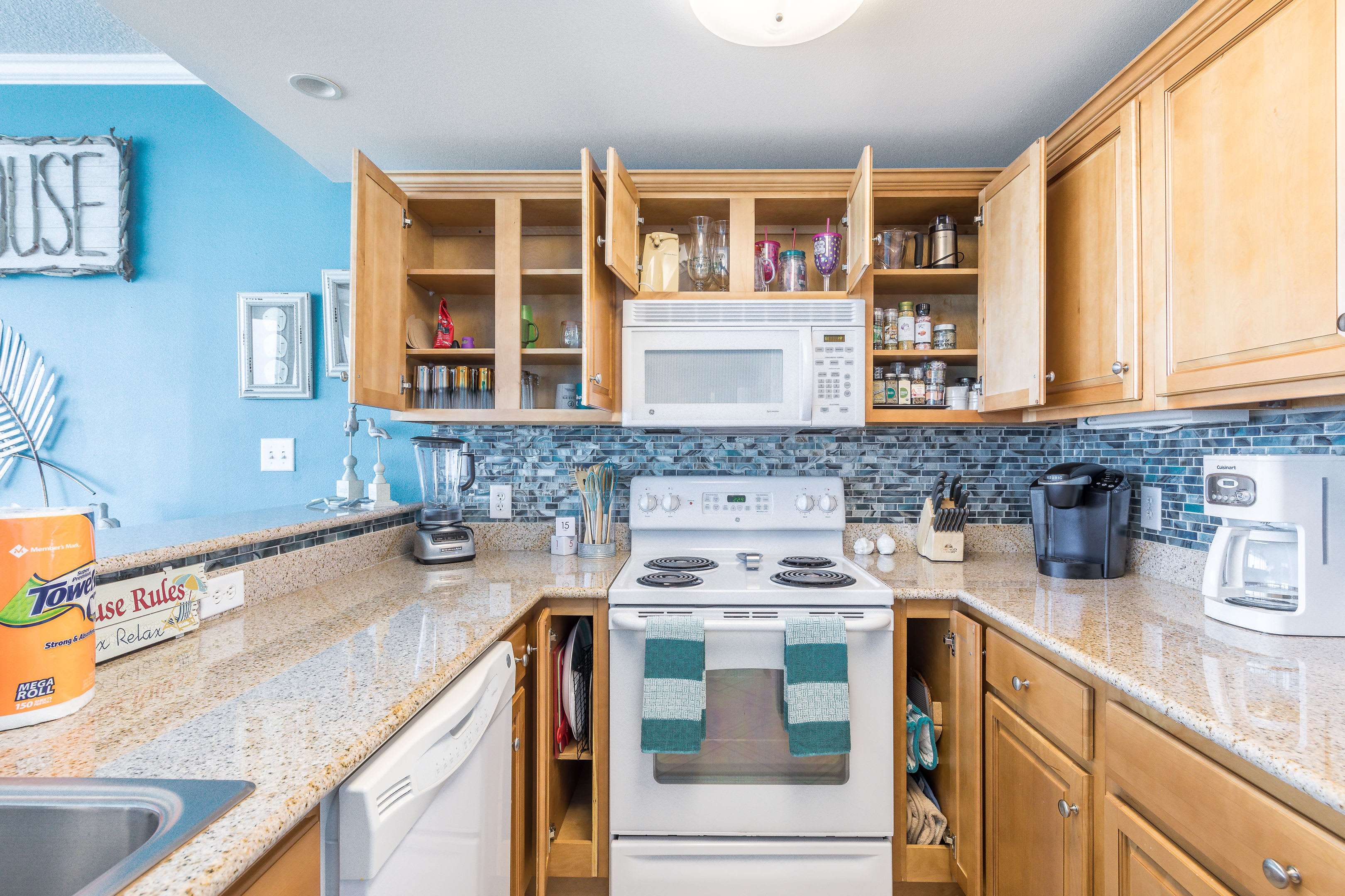 Everything you would need in a kitchen, even spices!  you bring the food!