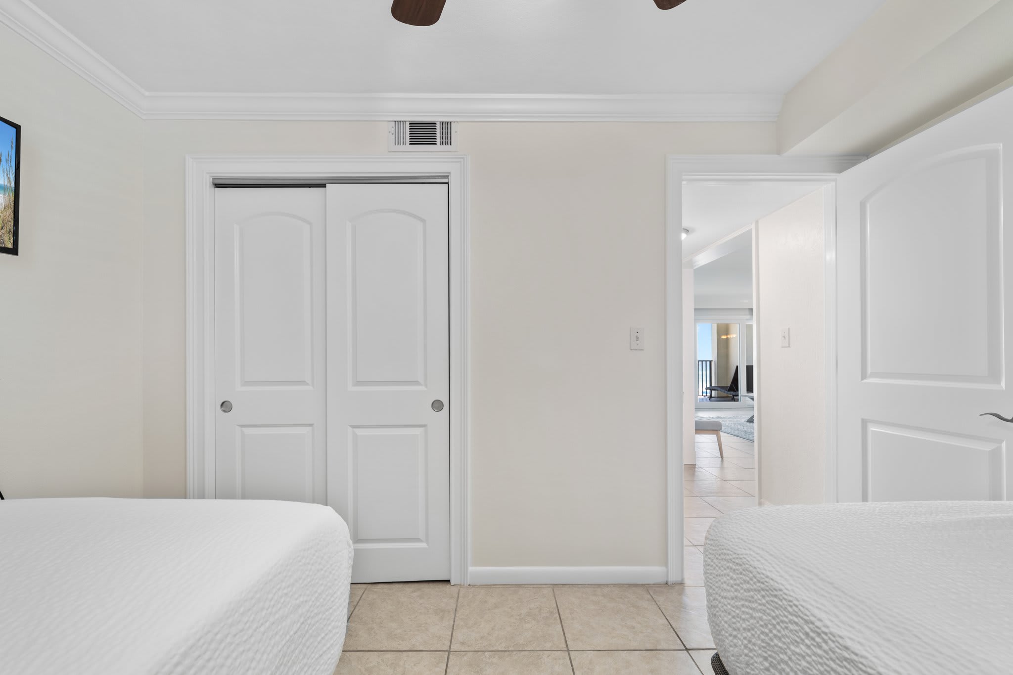 Guest bathroom just outside bedroom.